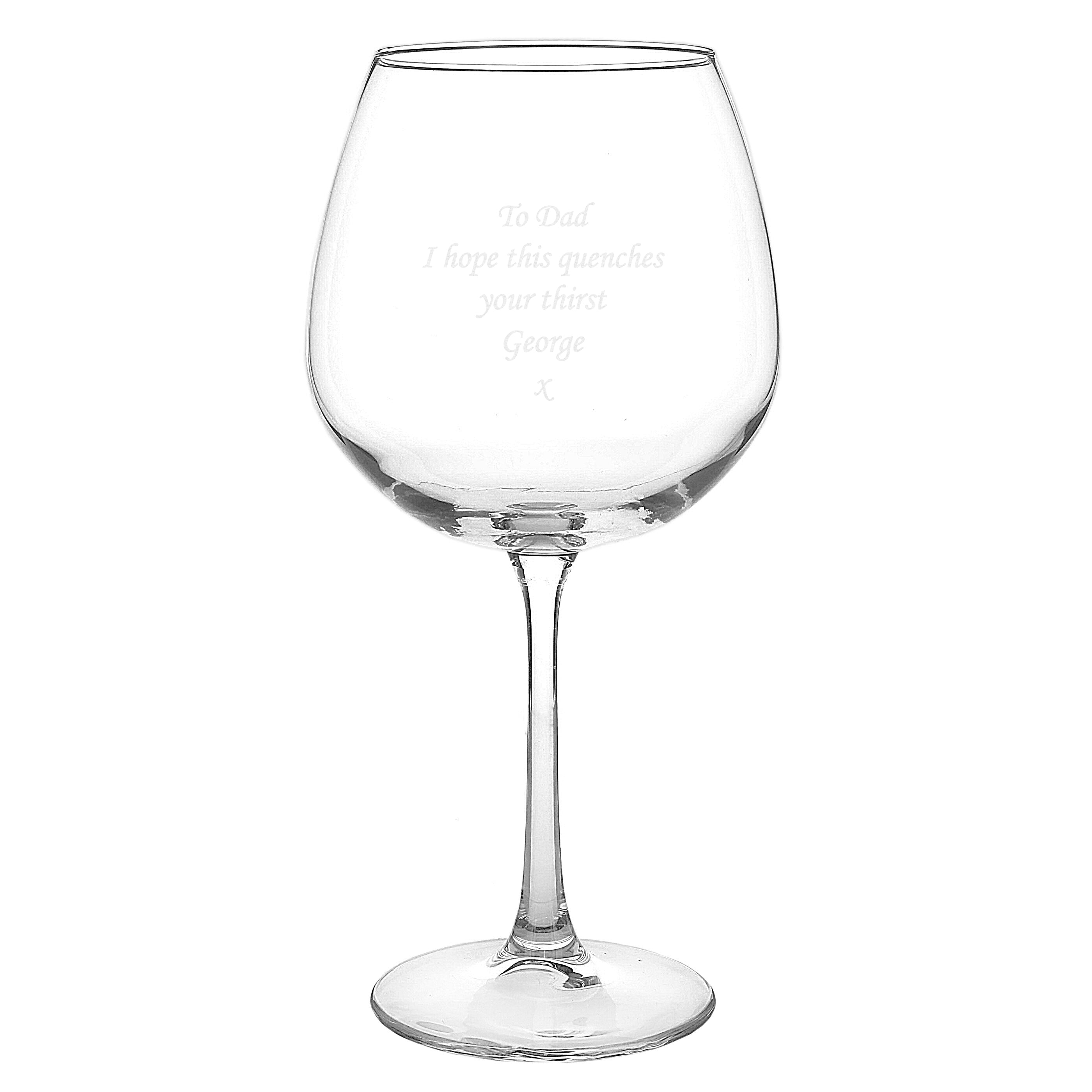 Personalised Bottle of Wine Glass