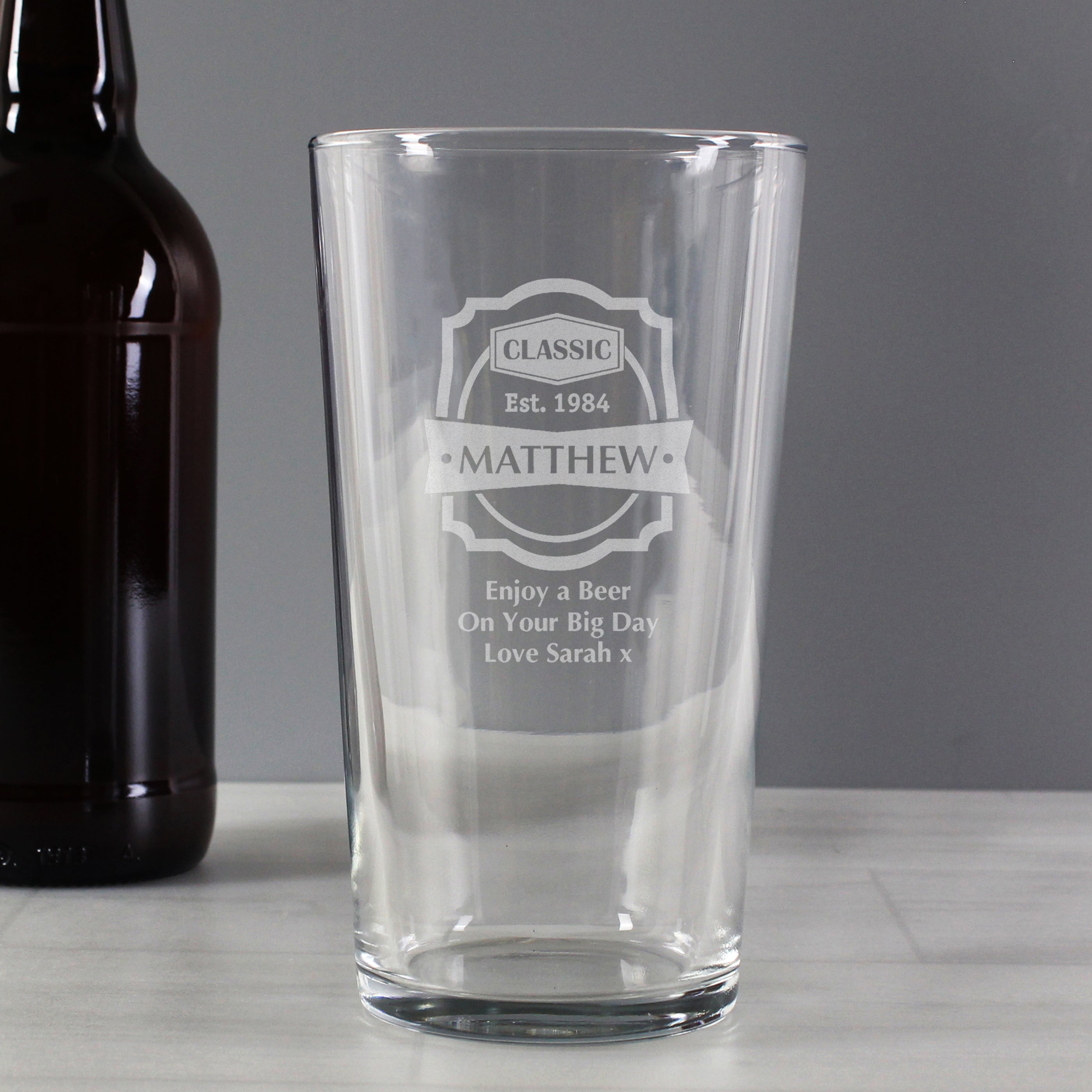 Personalised Classic Pint Glass