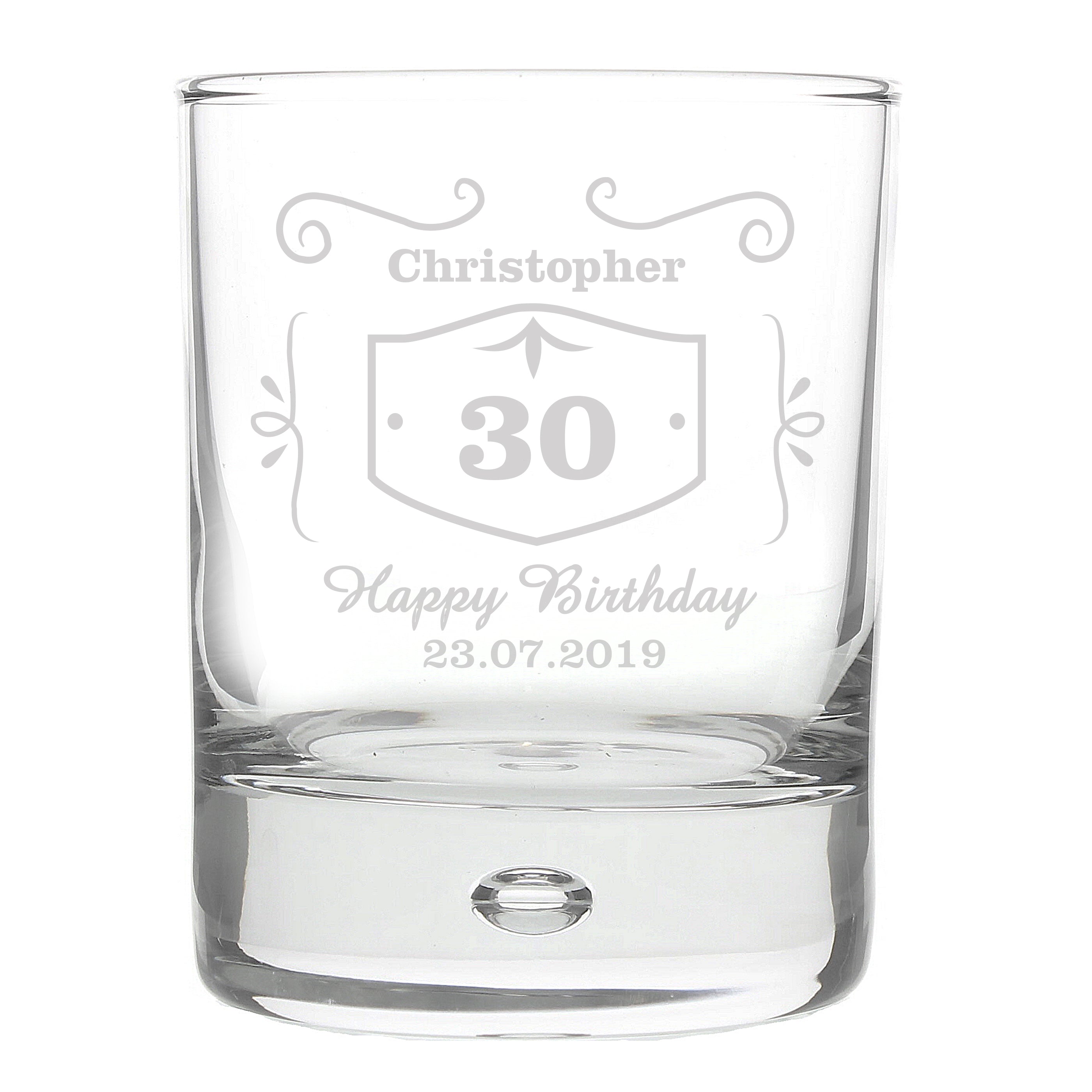 Personalised Classic Whisky Style Tumbler Bubble Glass