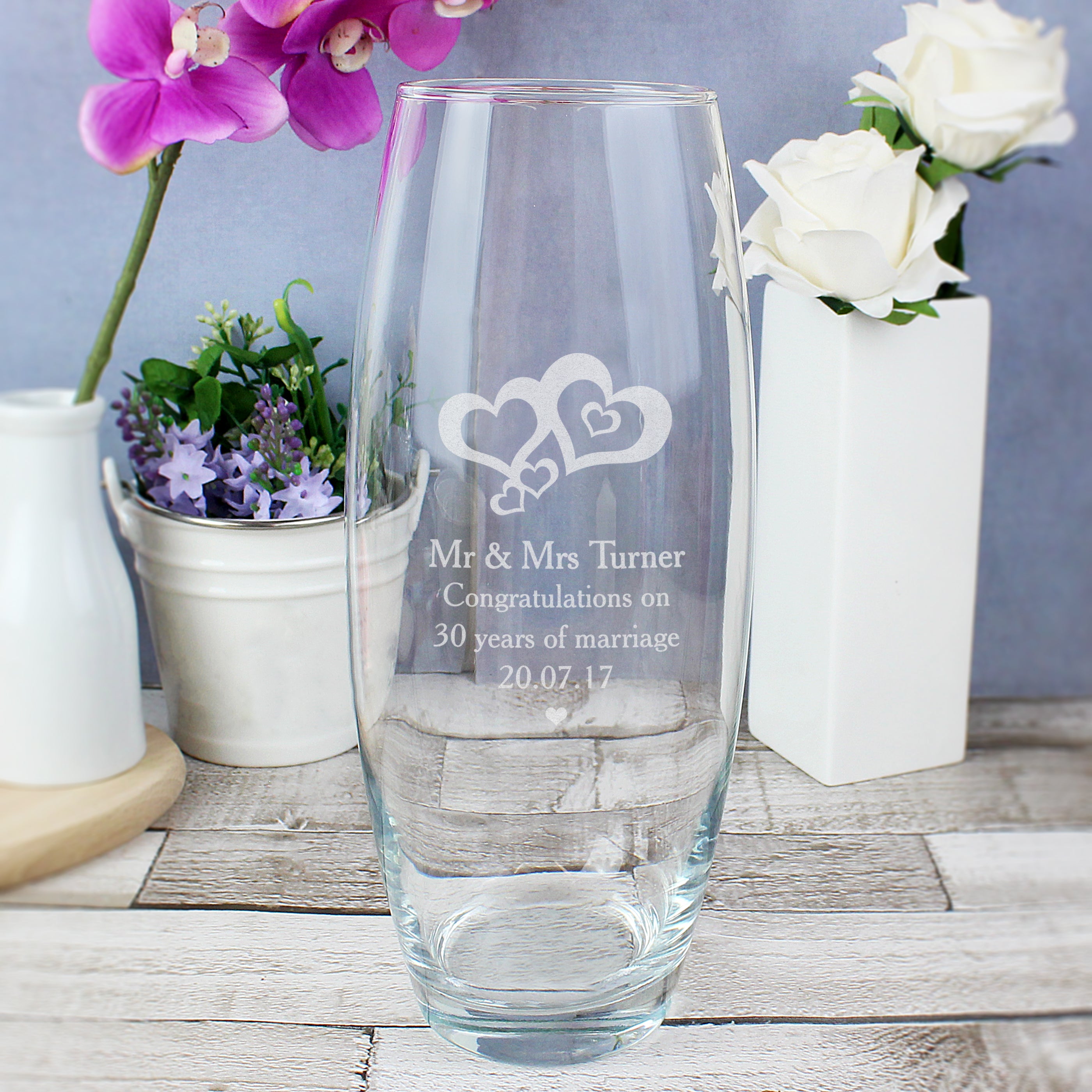 Personalised Love Hearts Bullet Vase