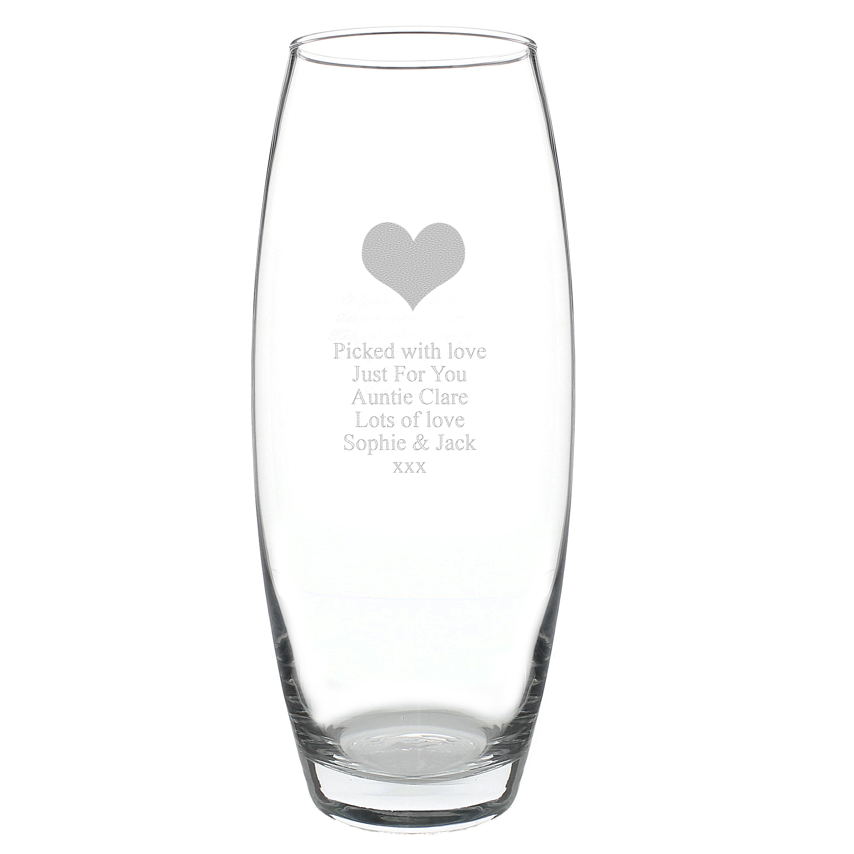 Personalised Heart Bullet Vase