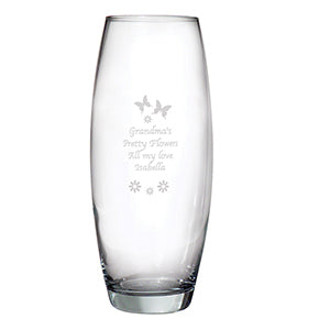 Personalised Butterflies and Flowers Bullet Vase