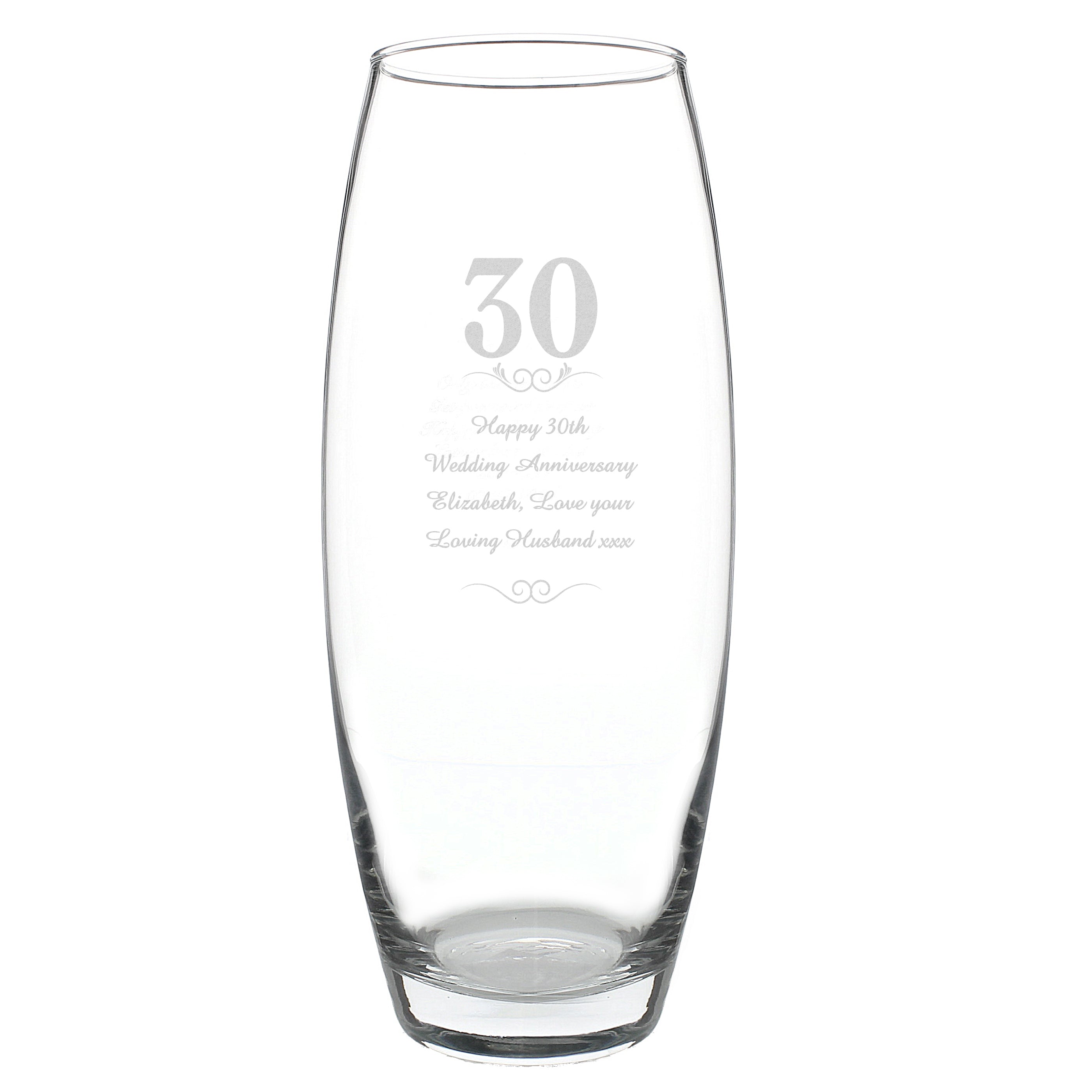 Personalised 30th Anniversary Years Bullet Vase