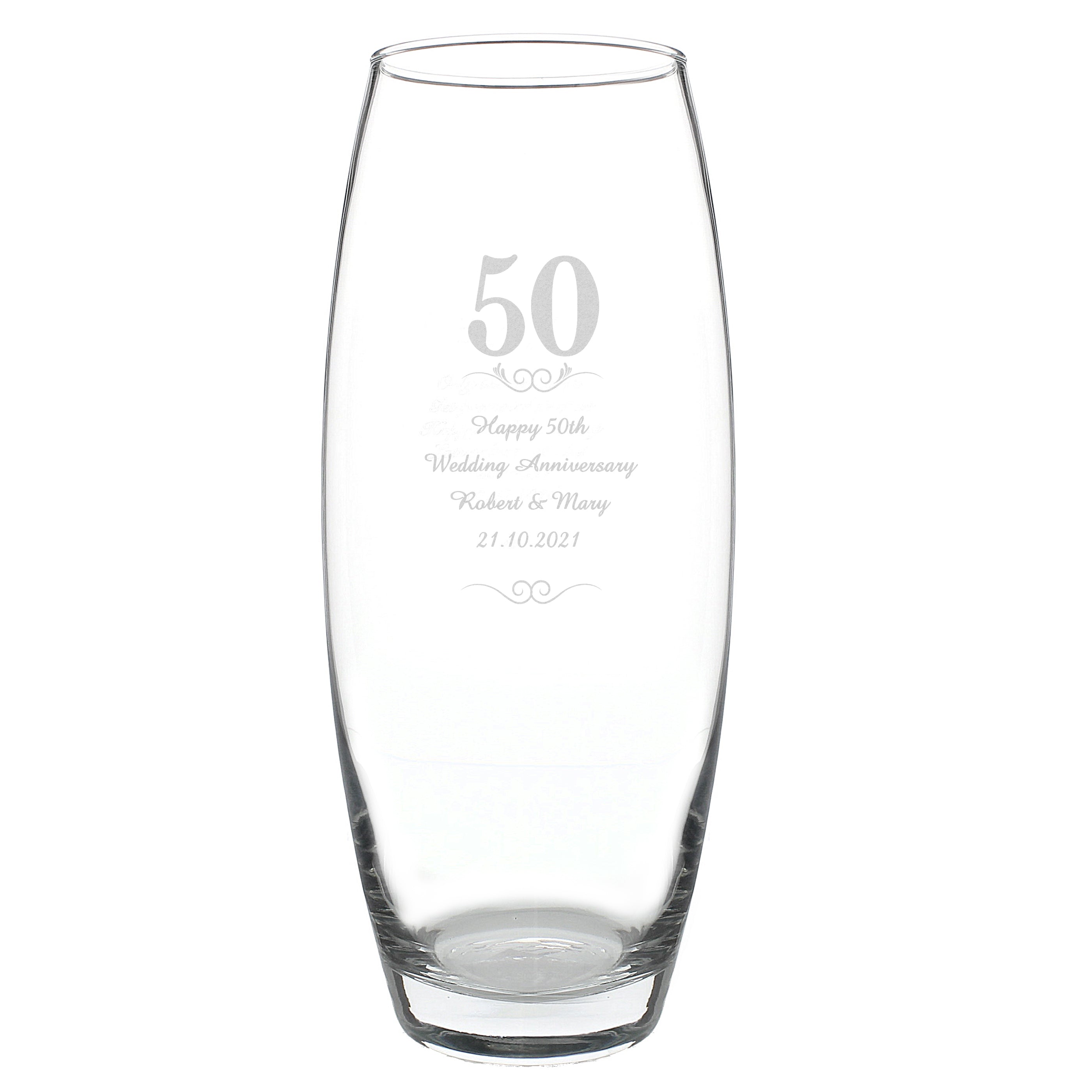 Personalised 50th Anniversary Years Bullet Vase