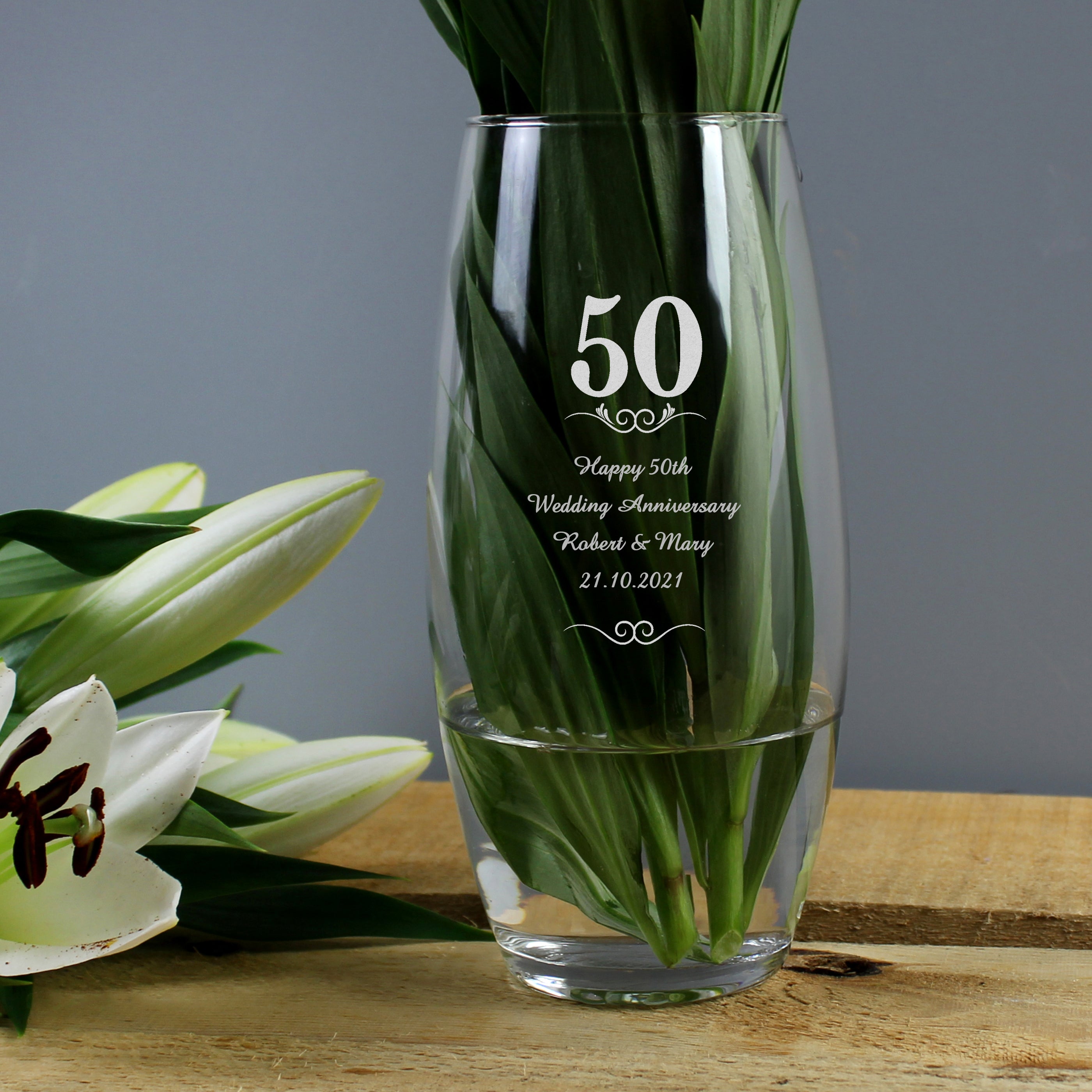 Personalised 50th Anniversary Years Bullet Vase