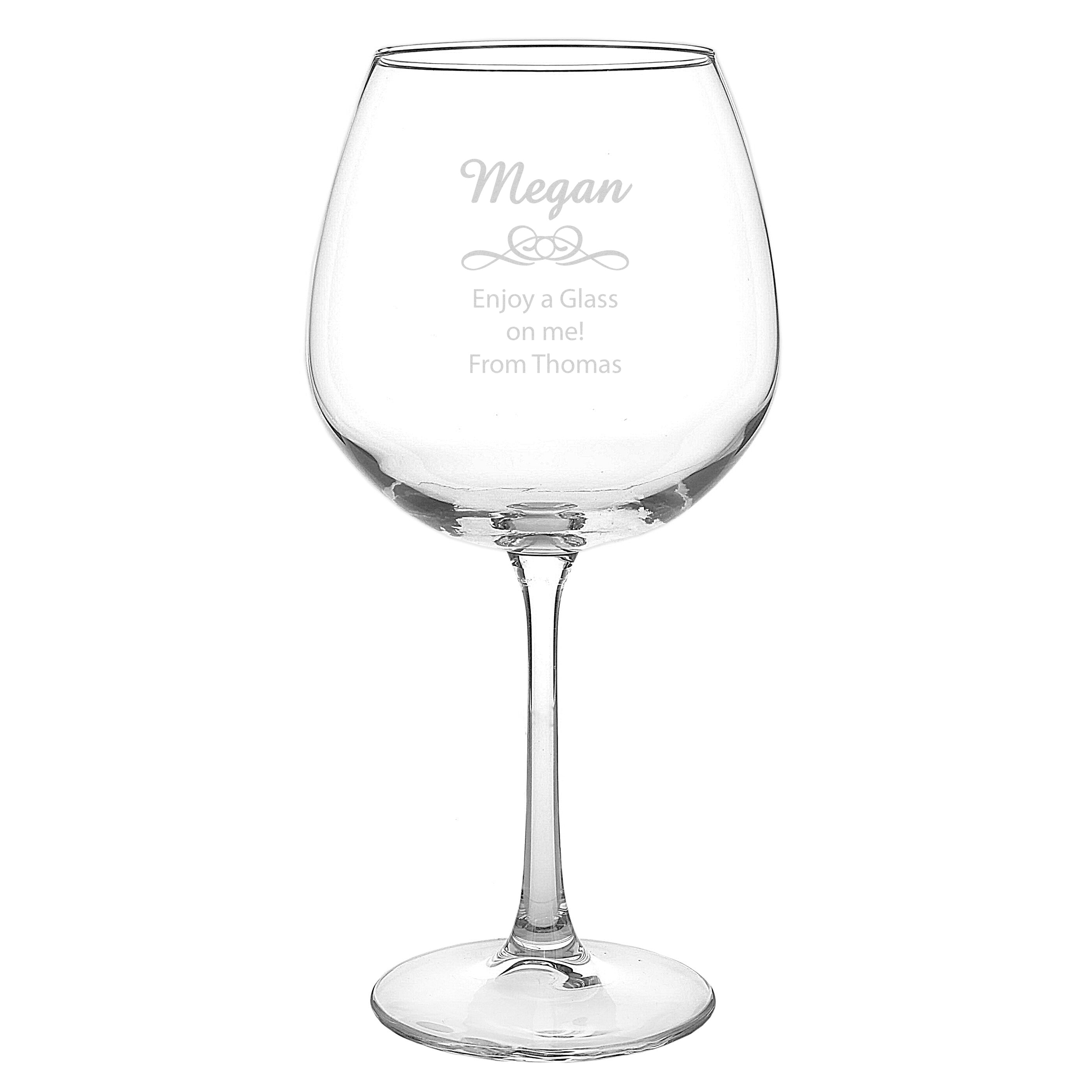 Personalised Decorative Bottle of Wine Glass