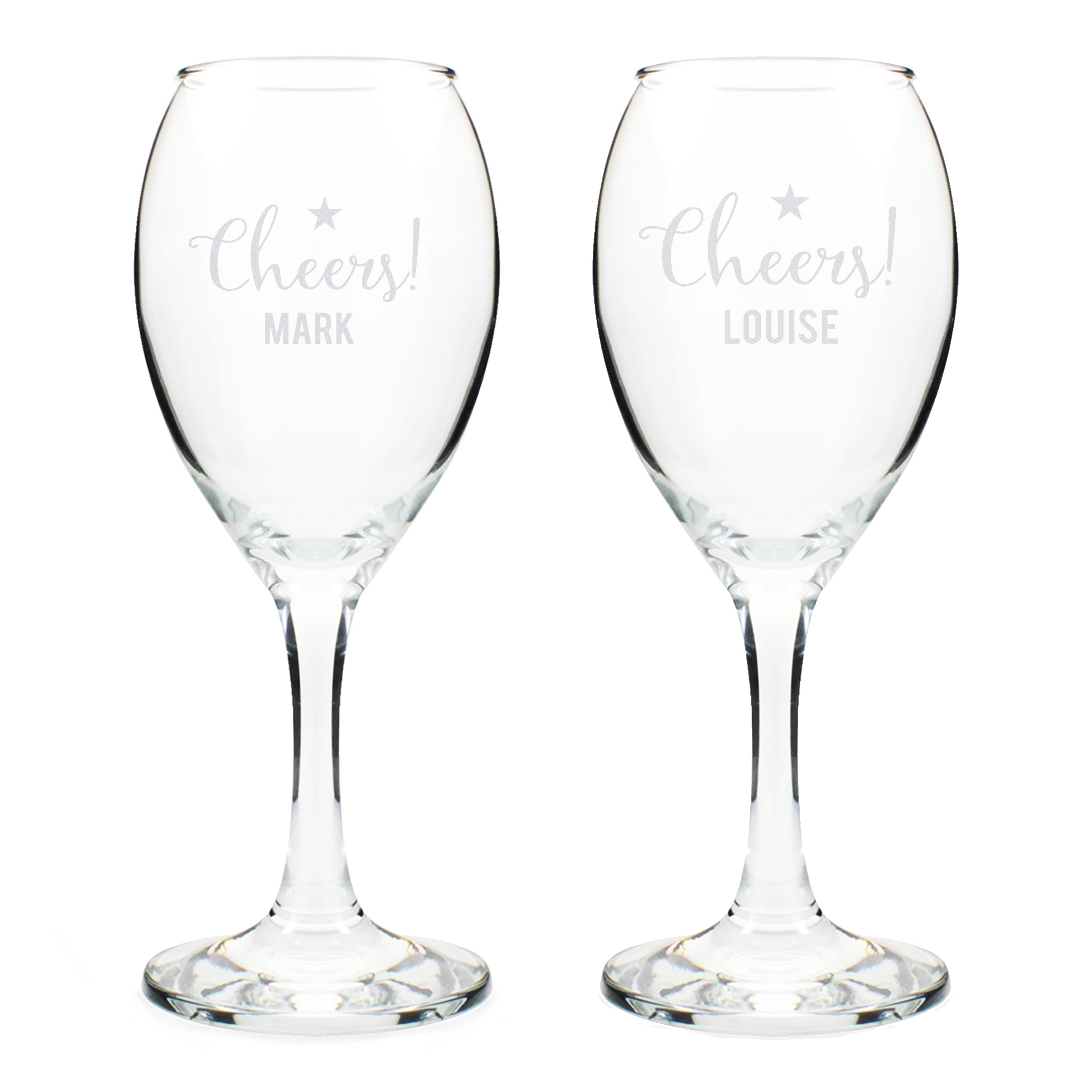 Personalised Cheers Wine Glass Set