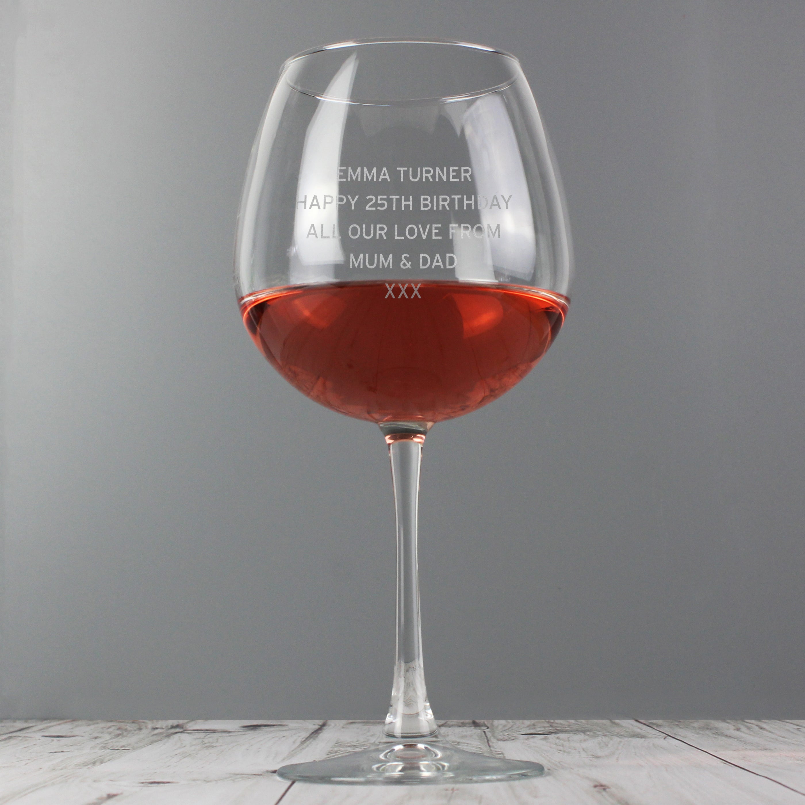 Personalised Bold Statement Bottle of Wine Glass