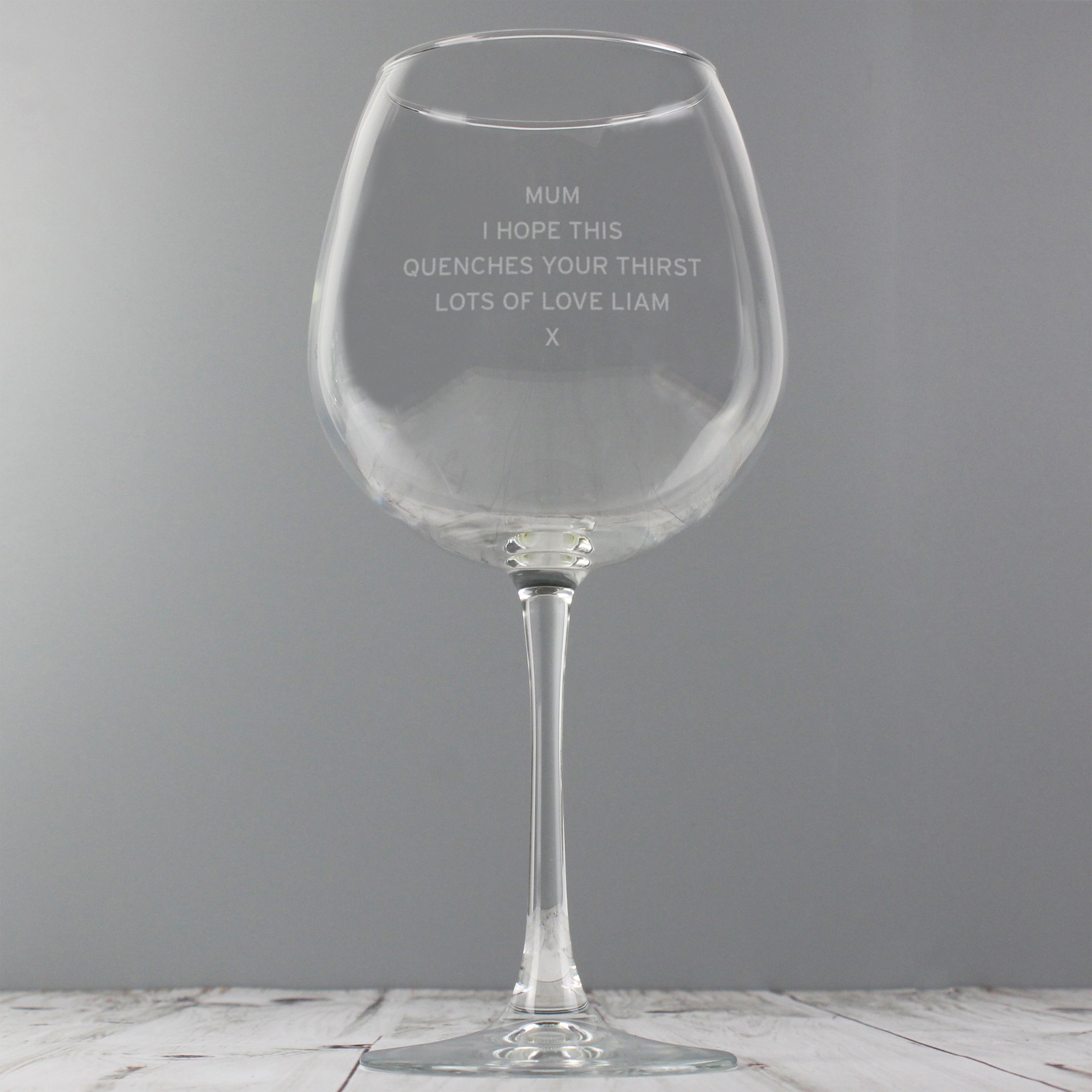 Personalised Bold Statement Bottle of Wine Glass