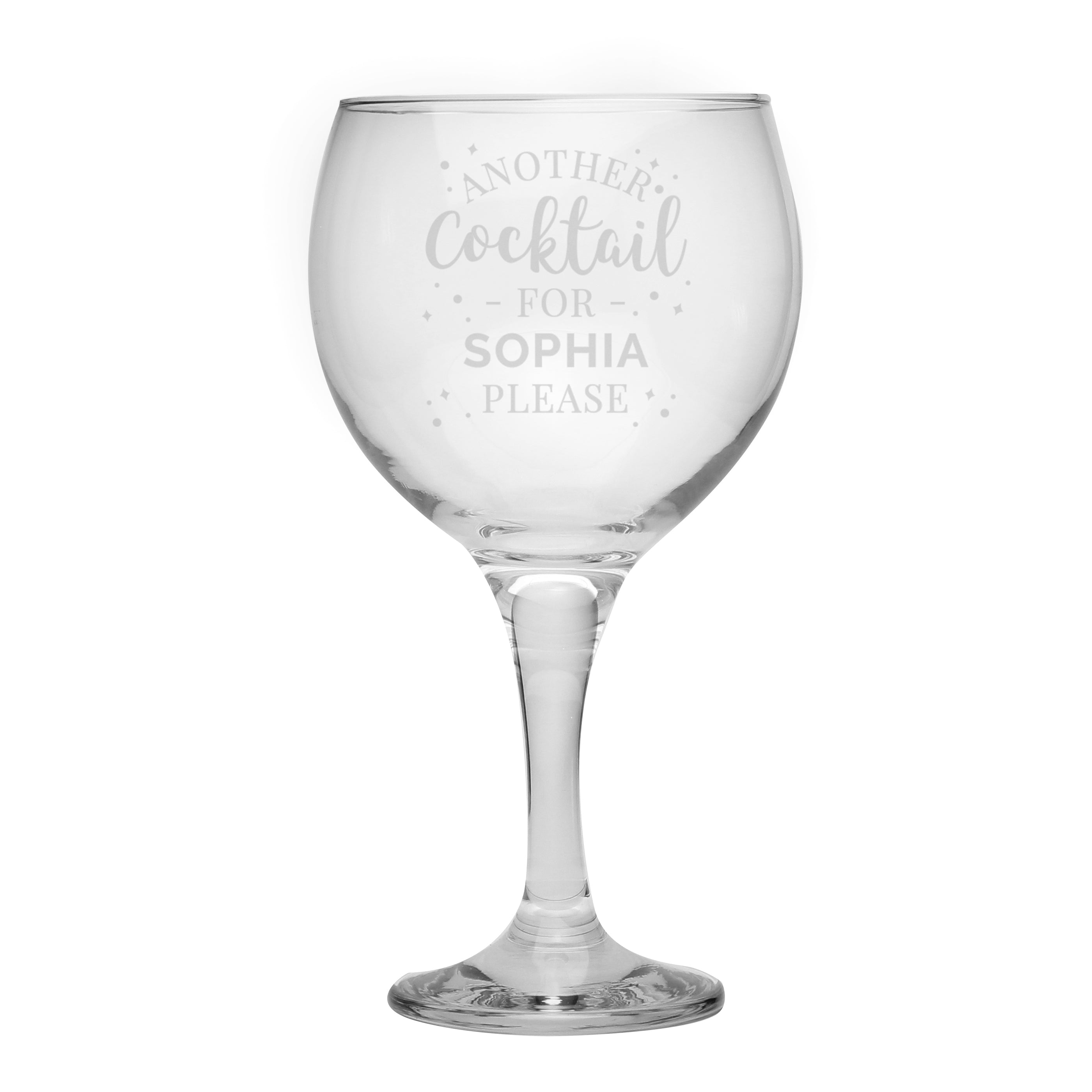 Personalised Another Cocktail Balloon Glass