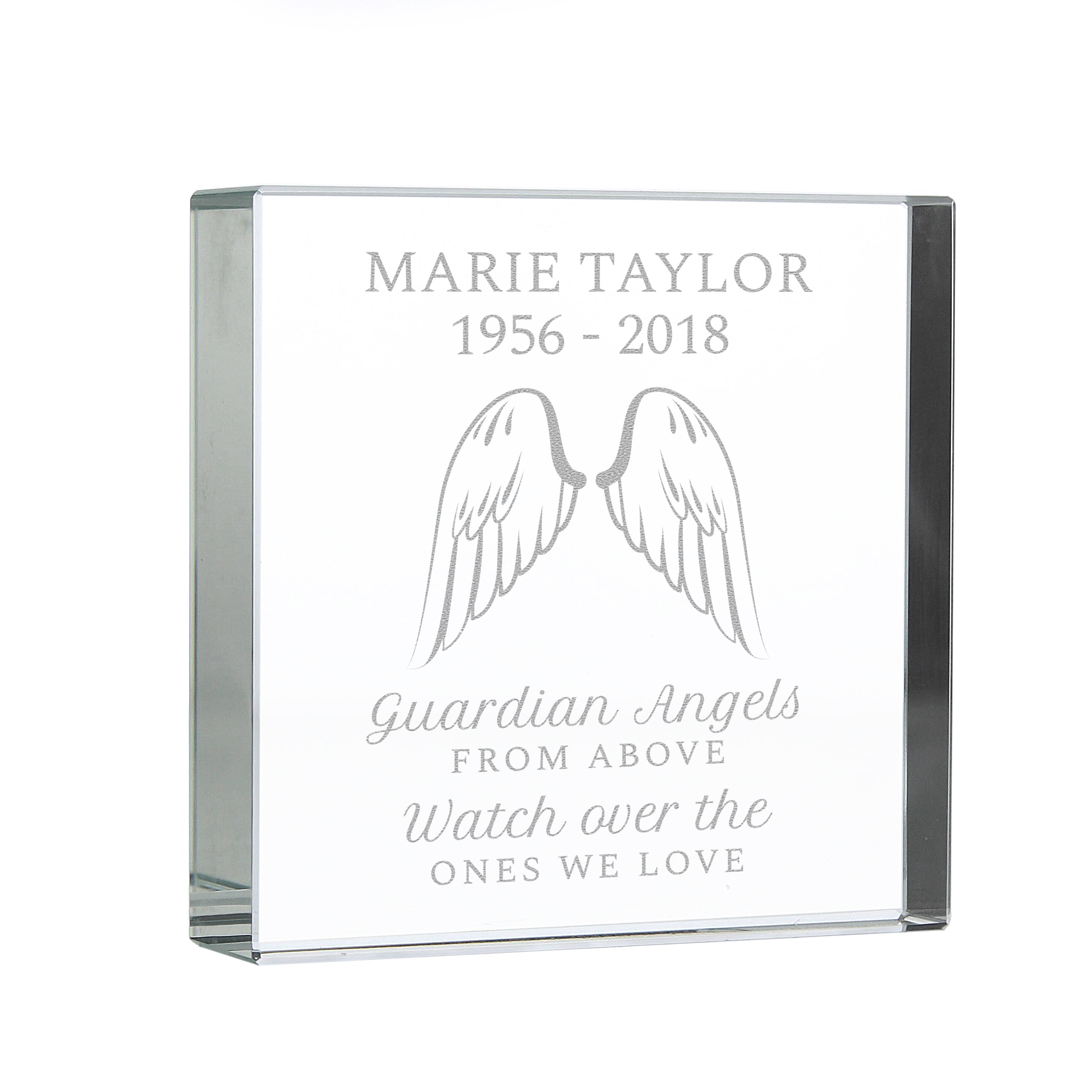 Personalised Guardian Angel Wings Crystal Token