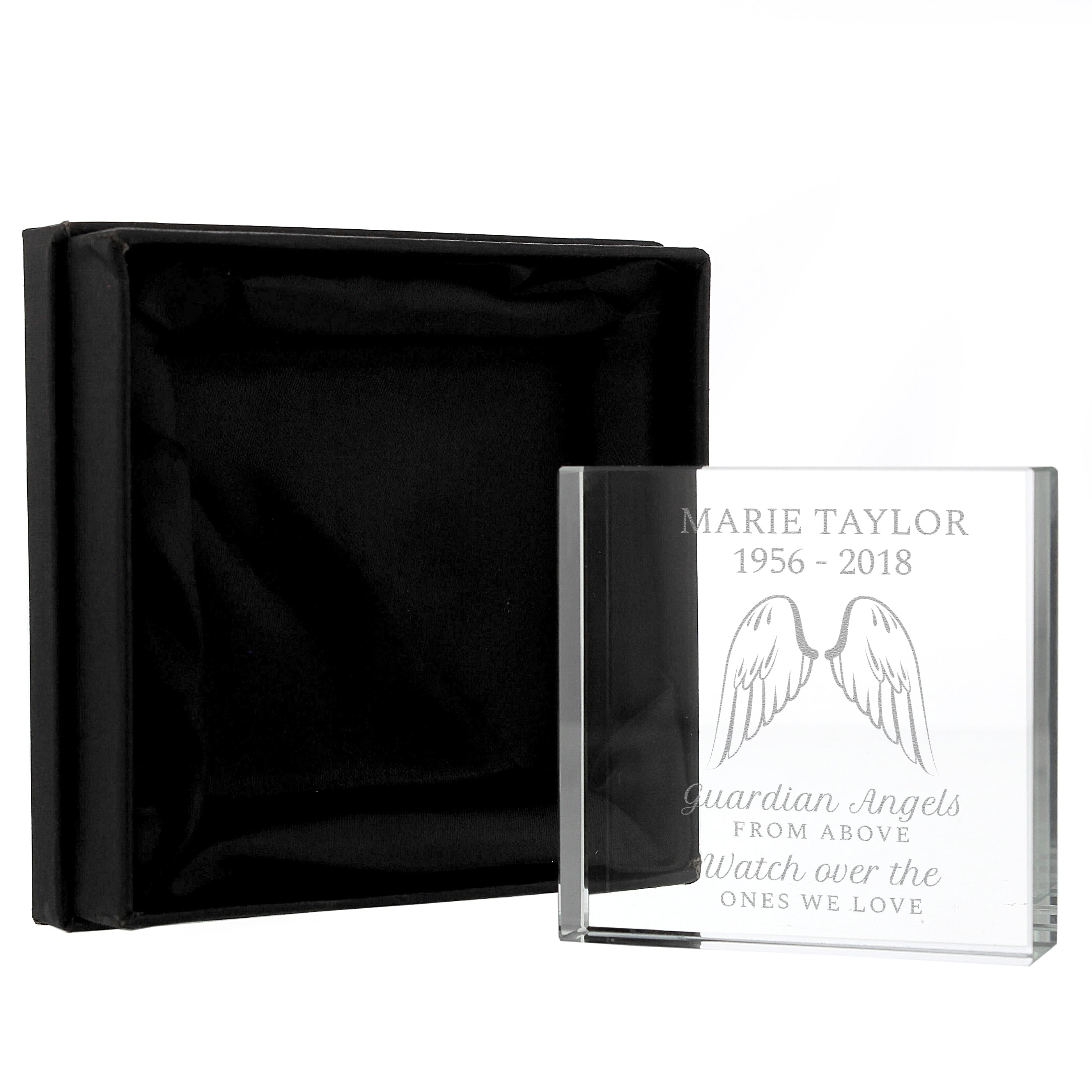 Personalised Guardian Angel Wings Crystal Token