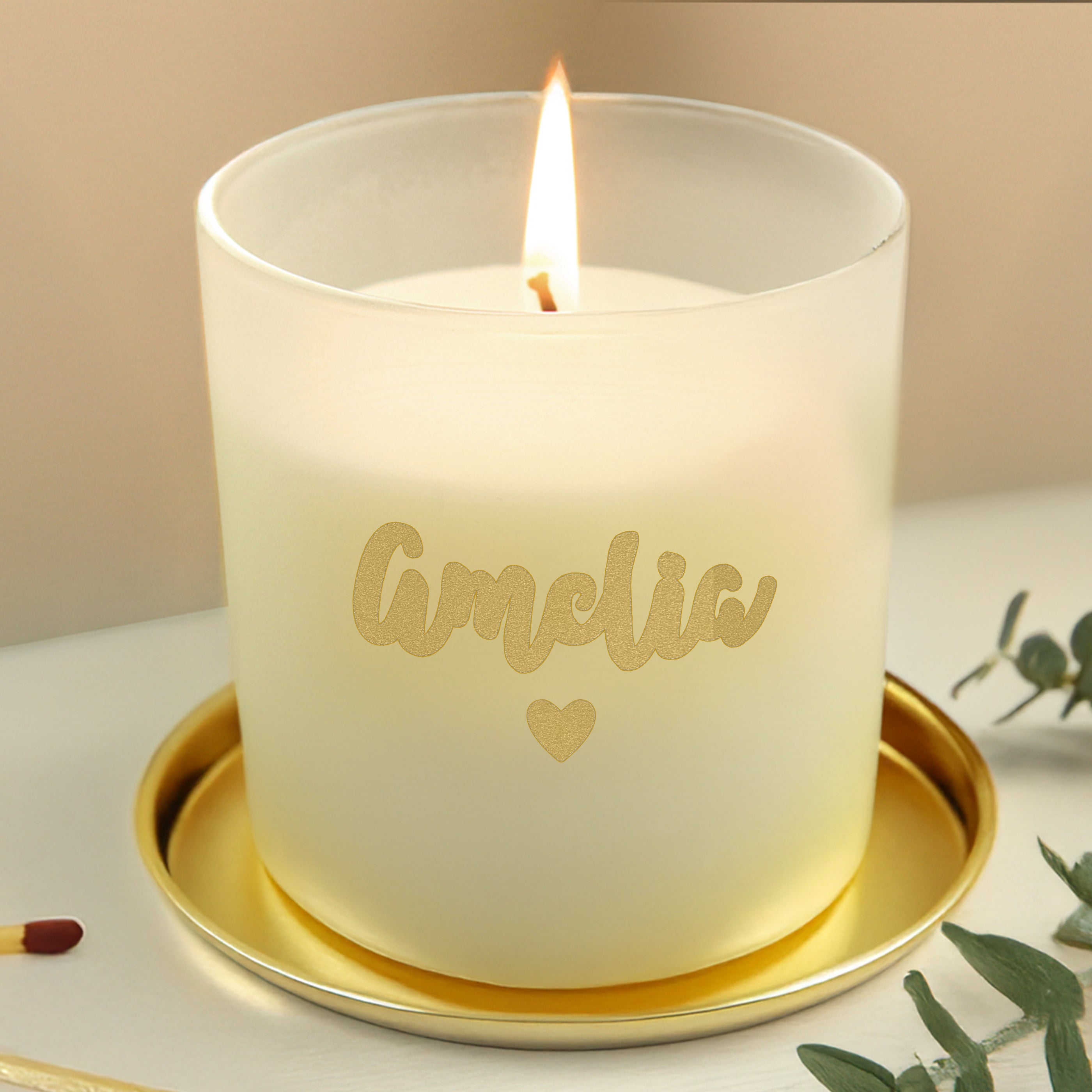 Personalised Gold Name Scented Jar Candle