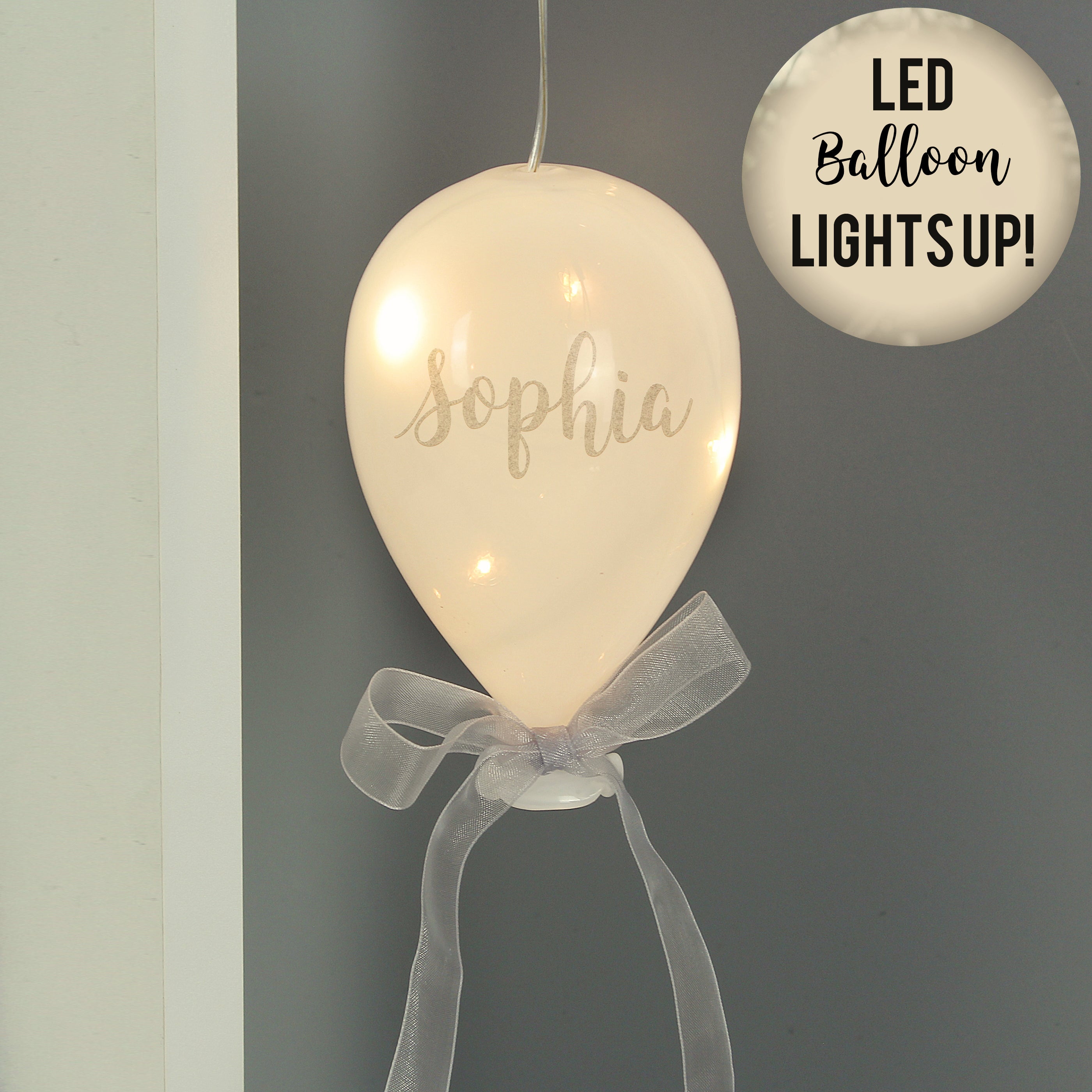 Personalised Message LED Hanging Glass Balloon