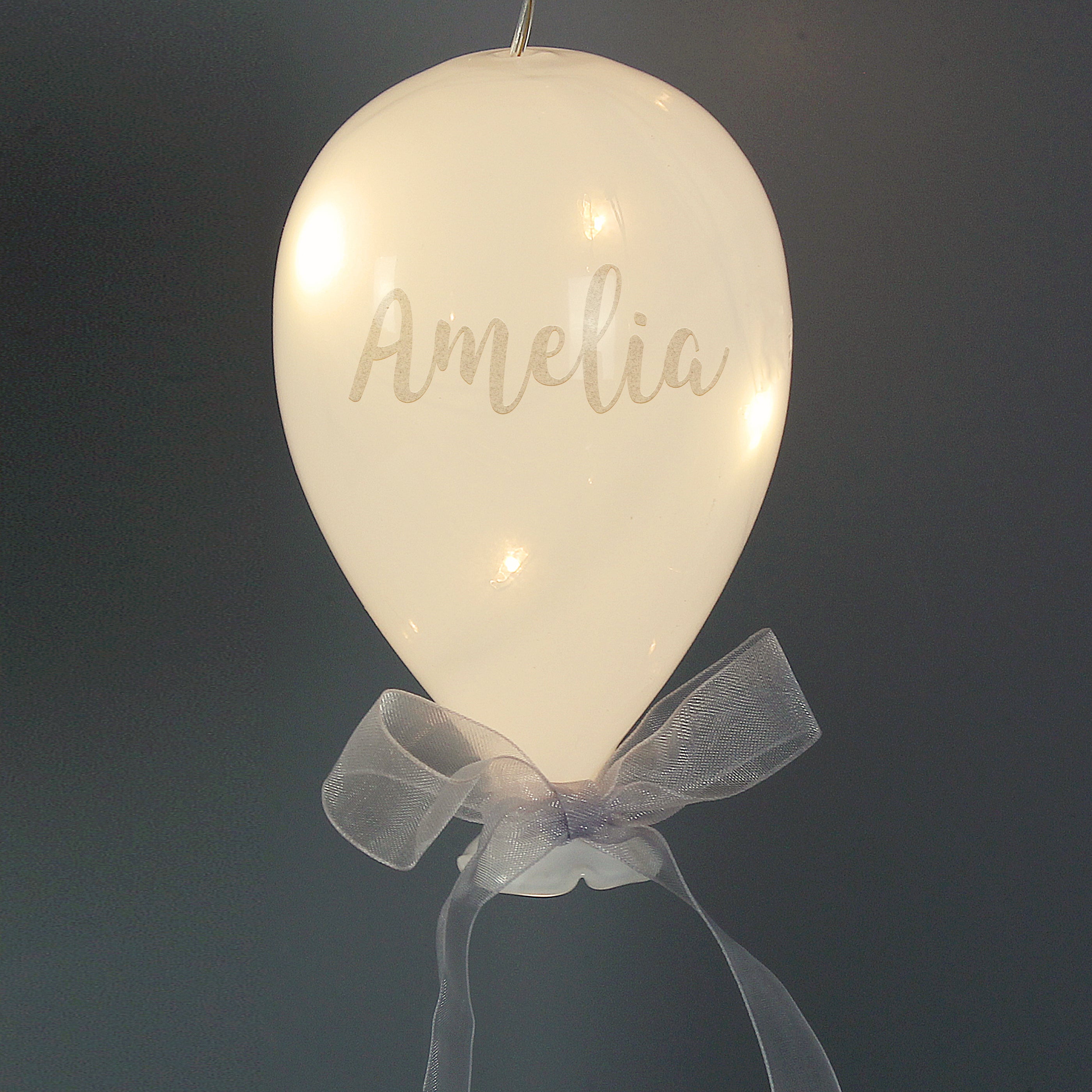 Personalised Message LED Hanging Glass Balloon