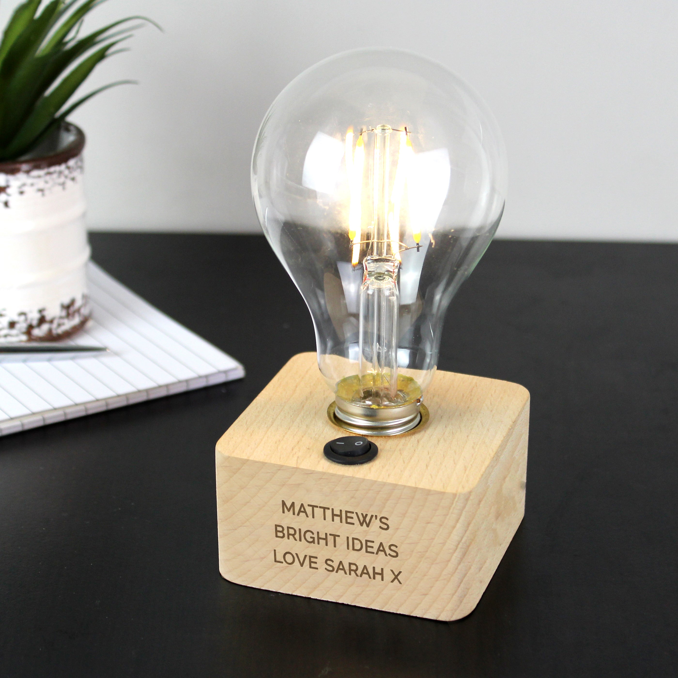 Personalised Message LED Bulb Table Lamp