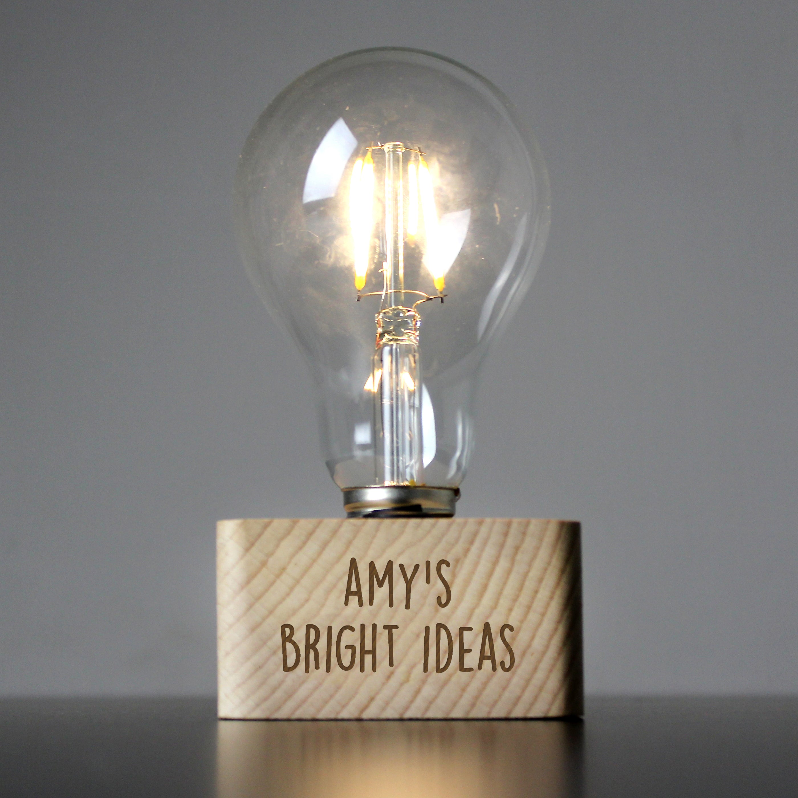 Personalised Free Text LED Bulb Table Lamp