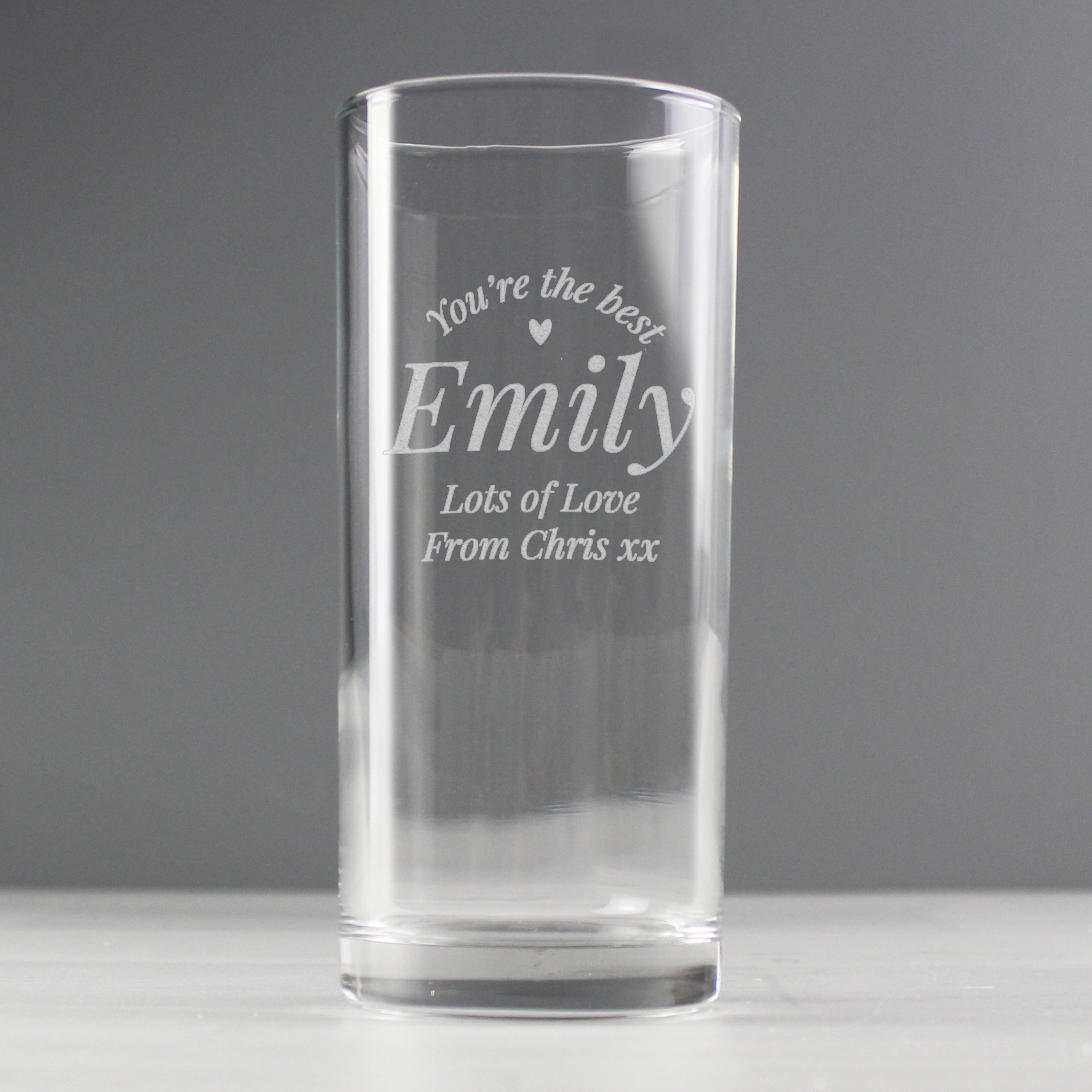 Personalised You Are The Best Hi Ball Glass