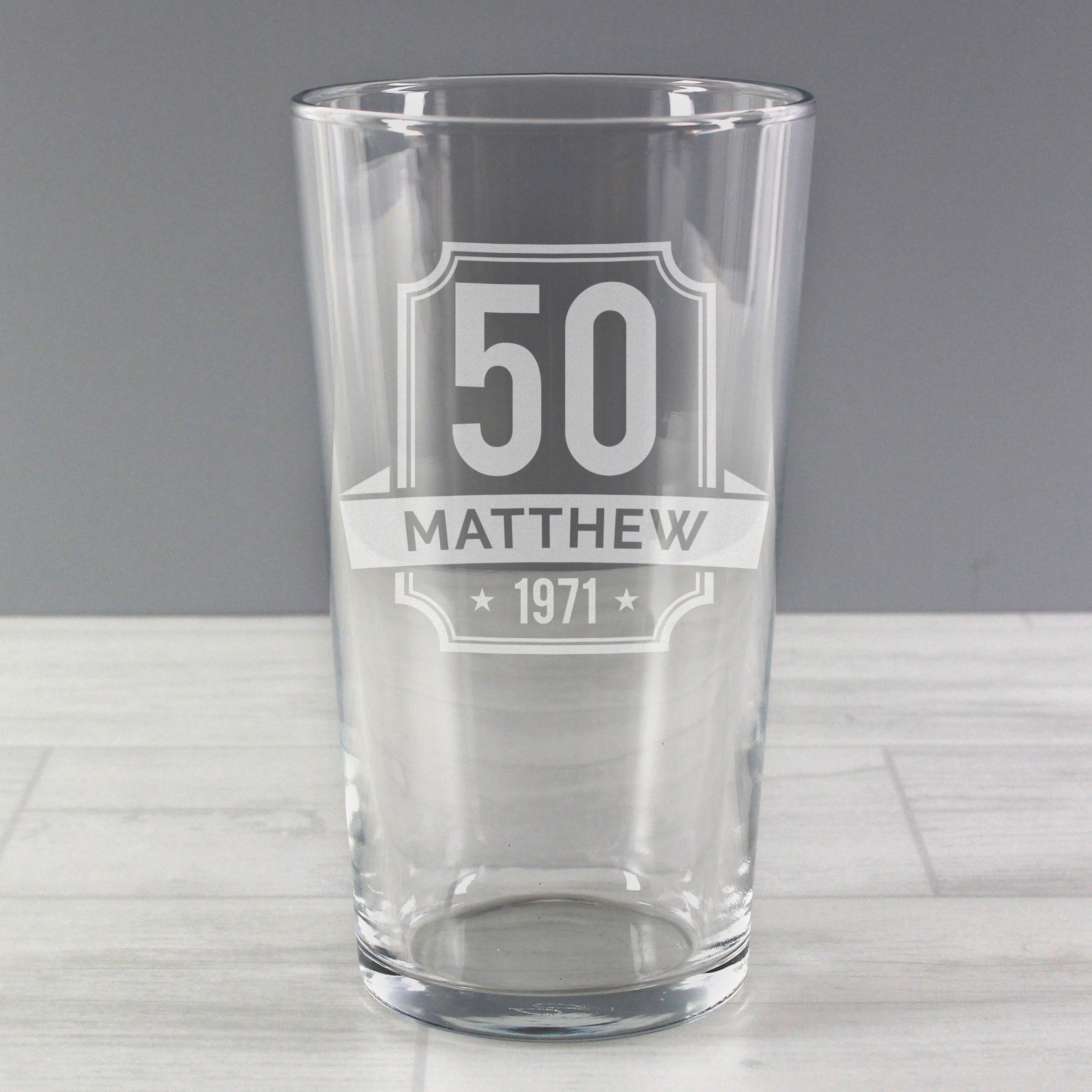 Personalised Big Age & Name Birthday Pint Glass