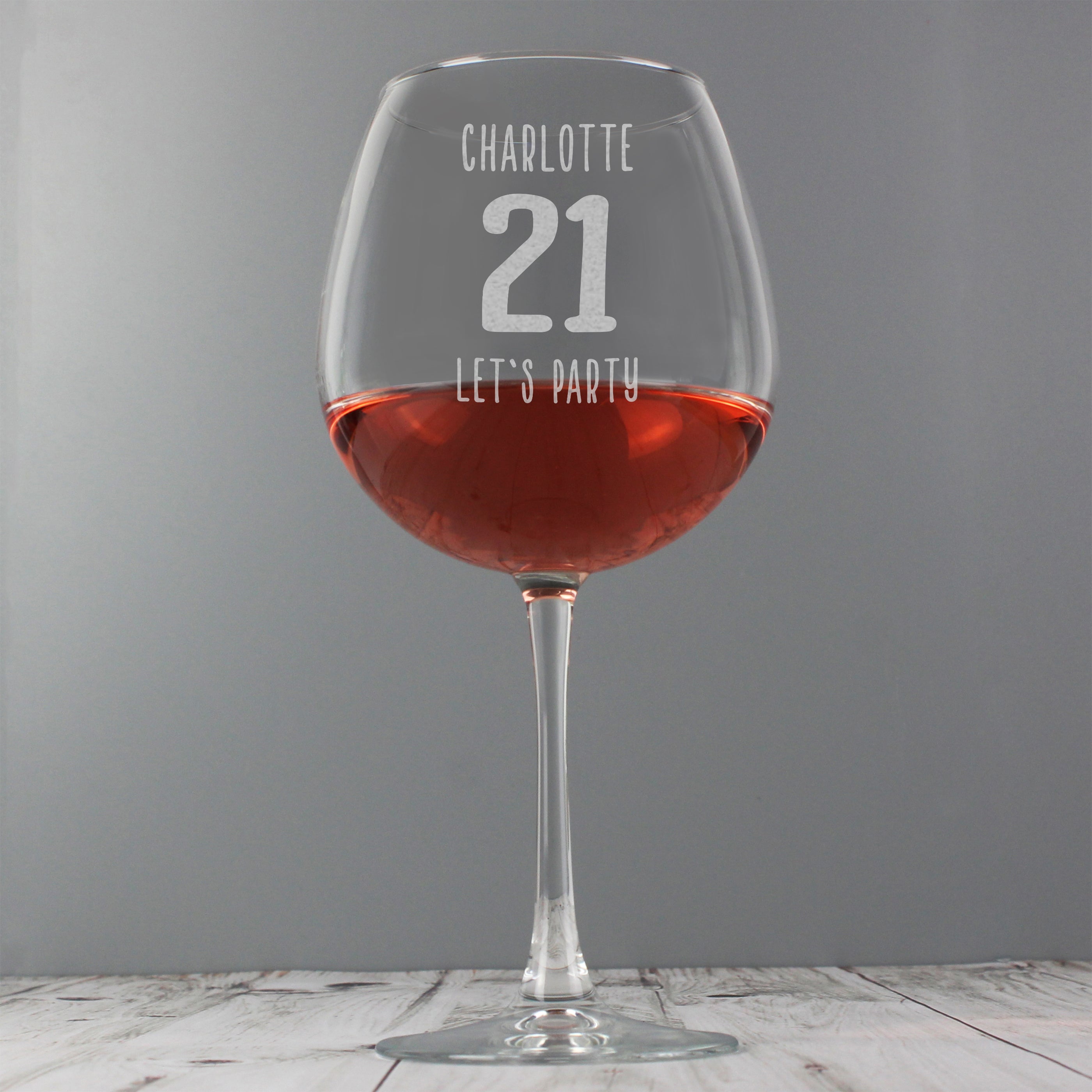 Personalised Big Age Bottle of Wine Glass