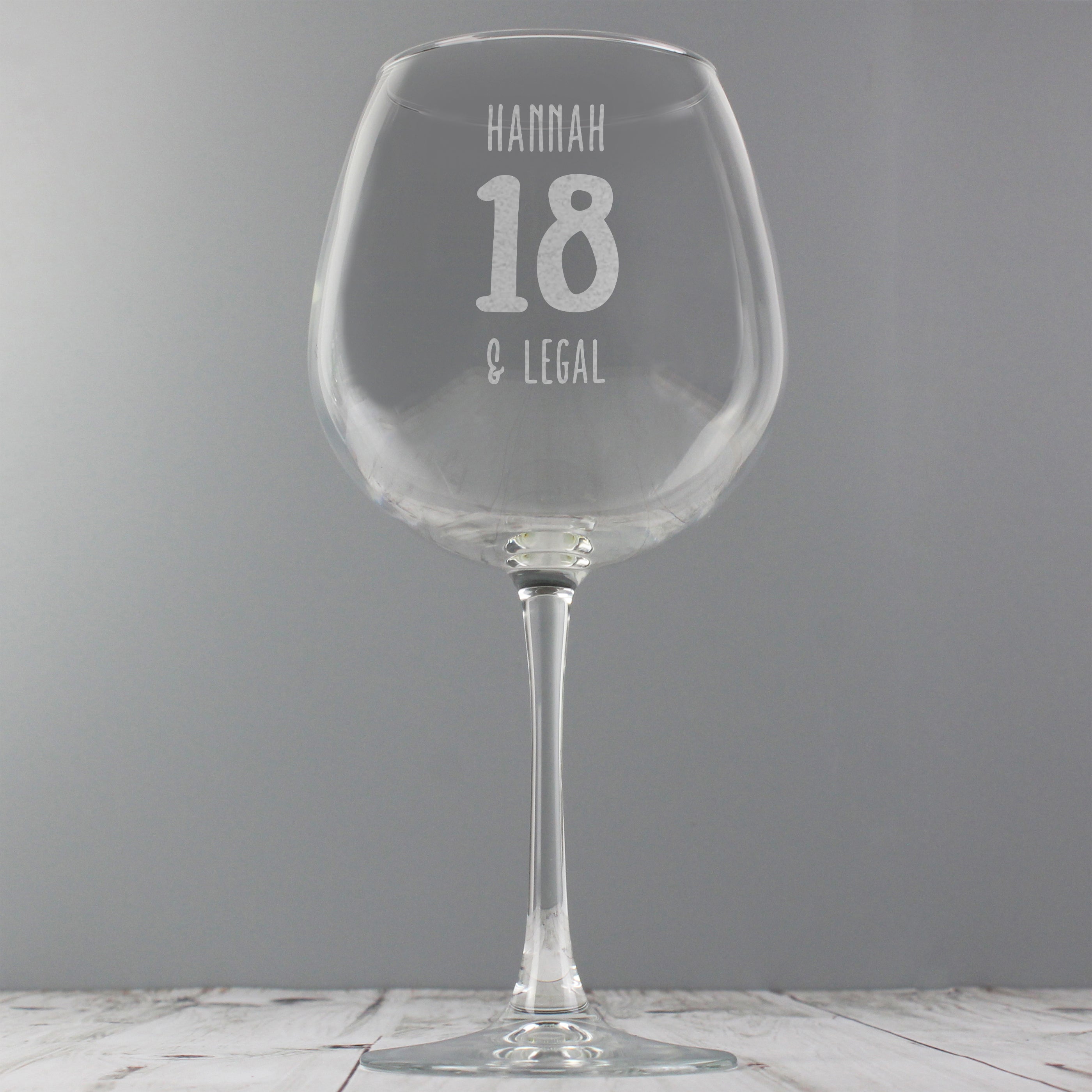 Personalised Big Age Bottle of Wine Glass