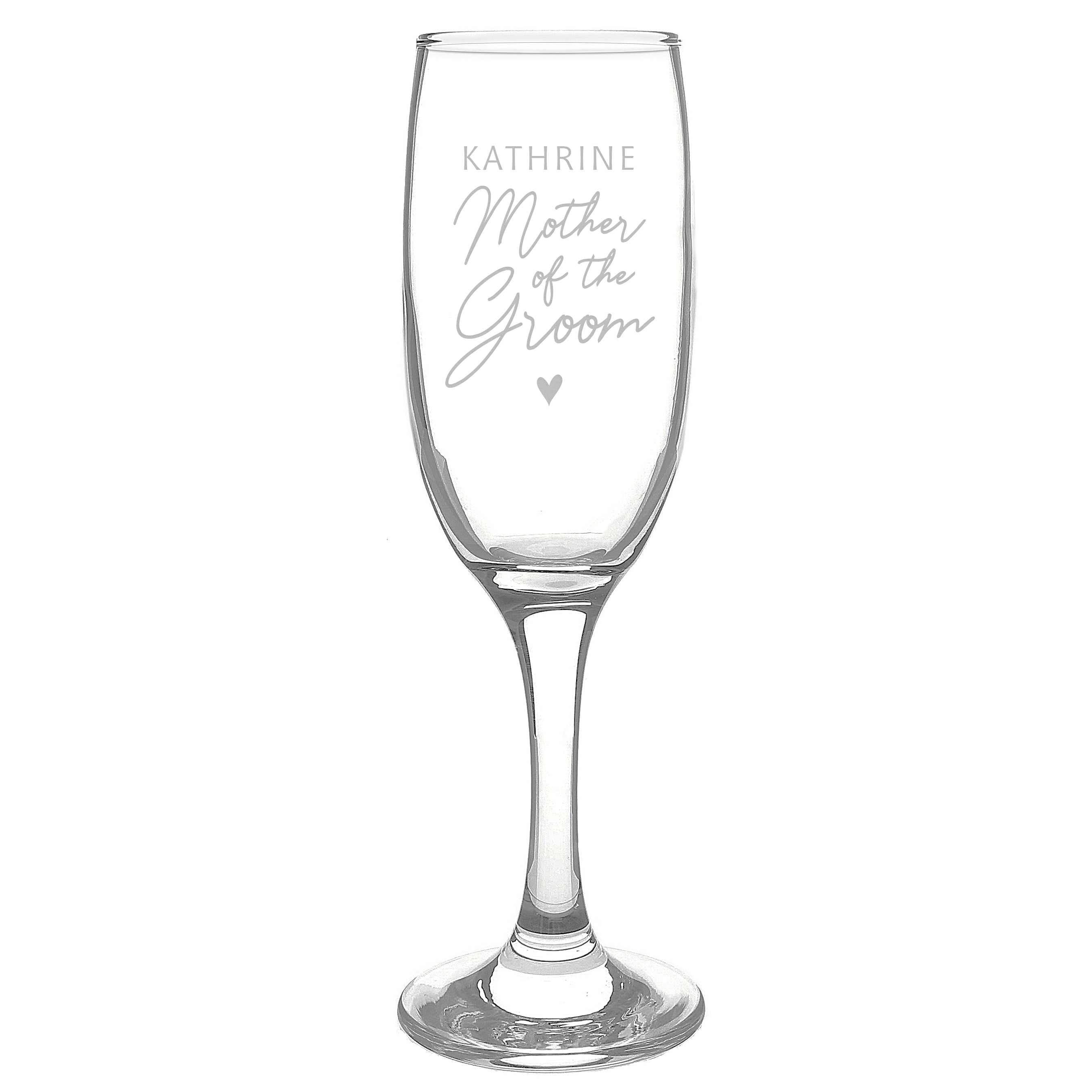 Personalised Mother of the Groom Flute Glass