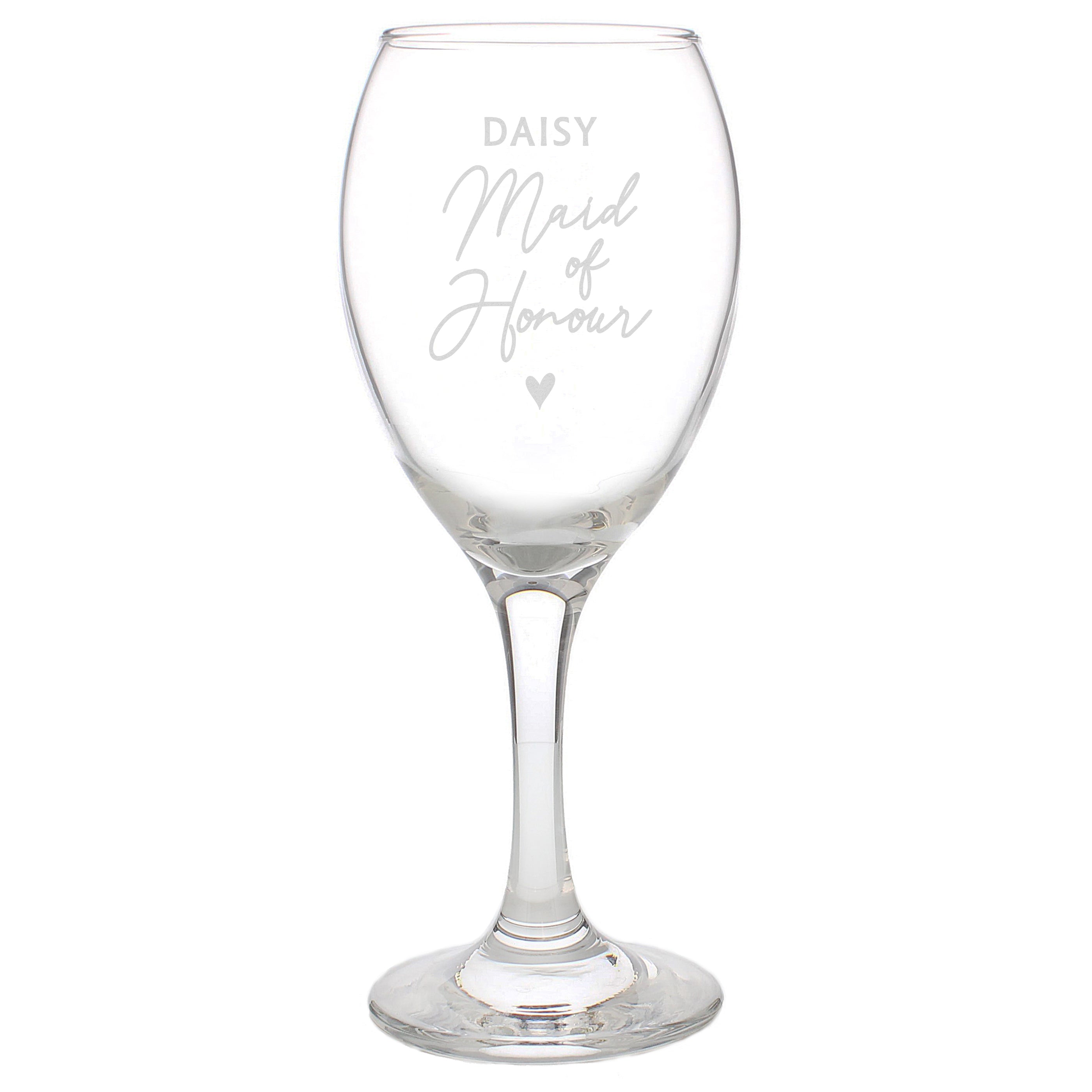 Personalised Maid of Honour Wine Glass