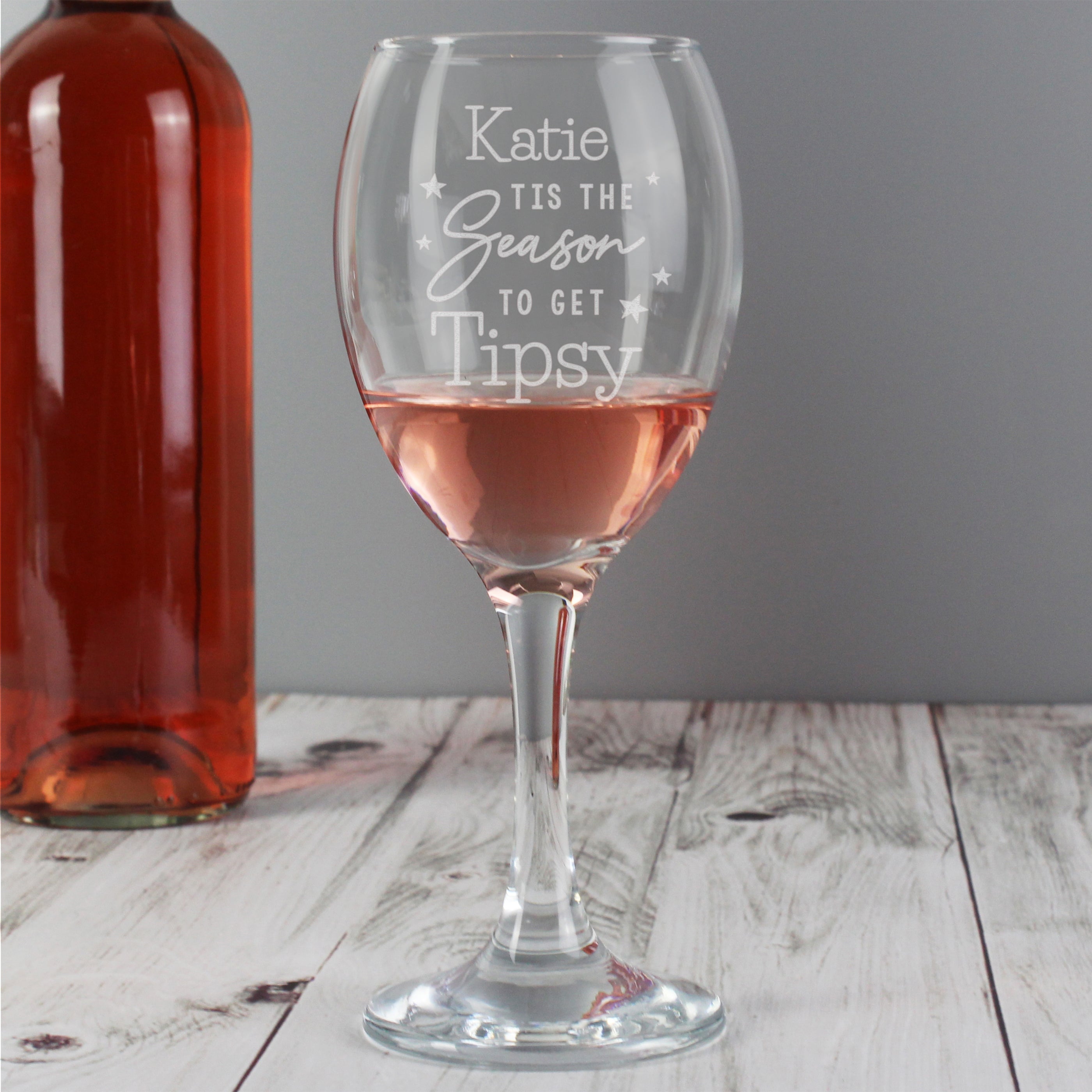 Personalised Tis The Season To Get Tipsy Season Wine Glass