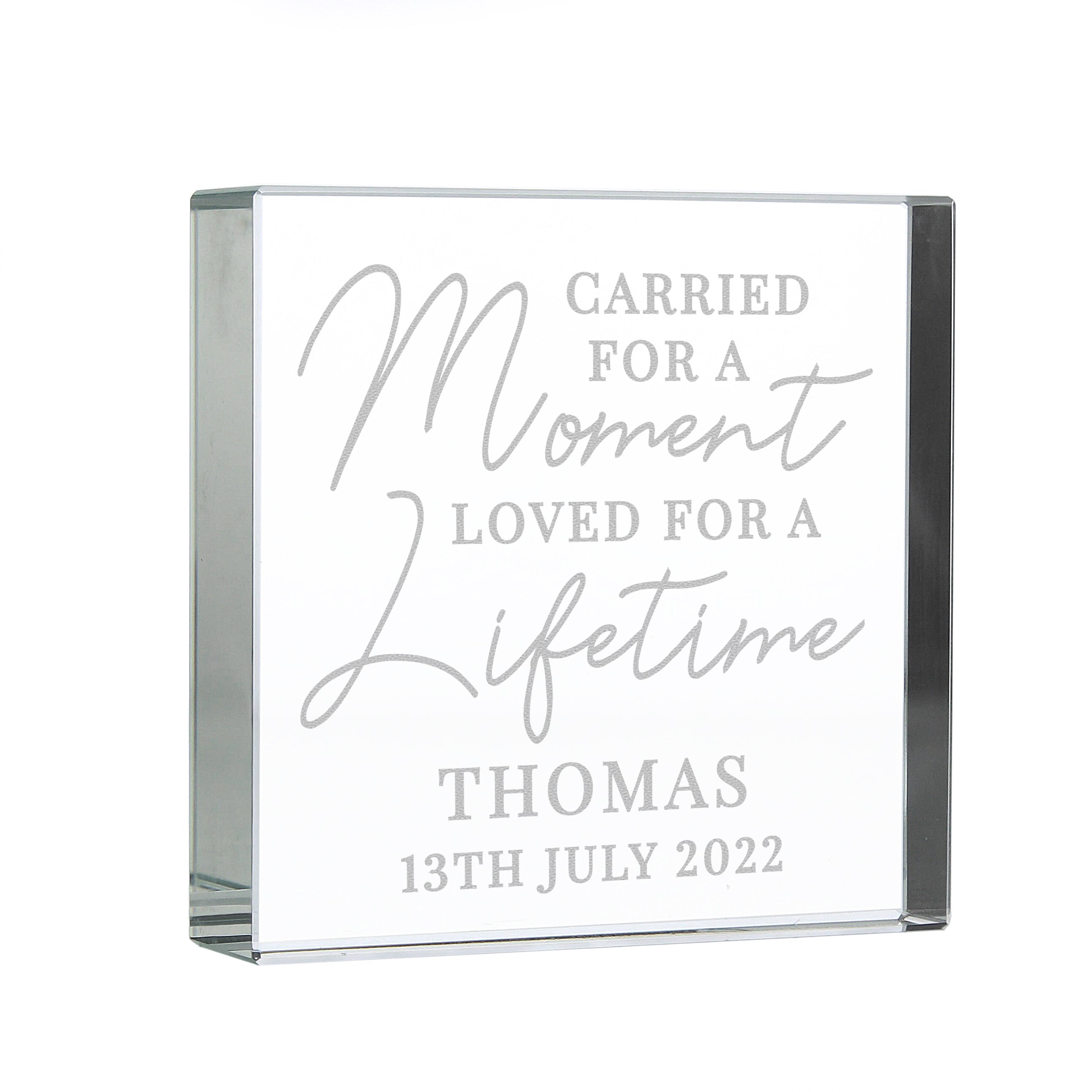 Personalised Carried for a Moment Crystal Token