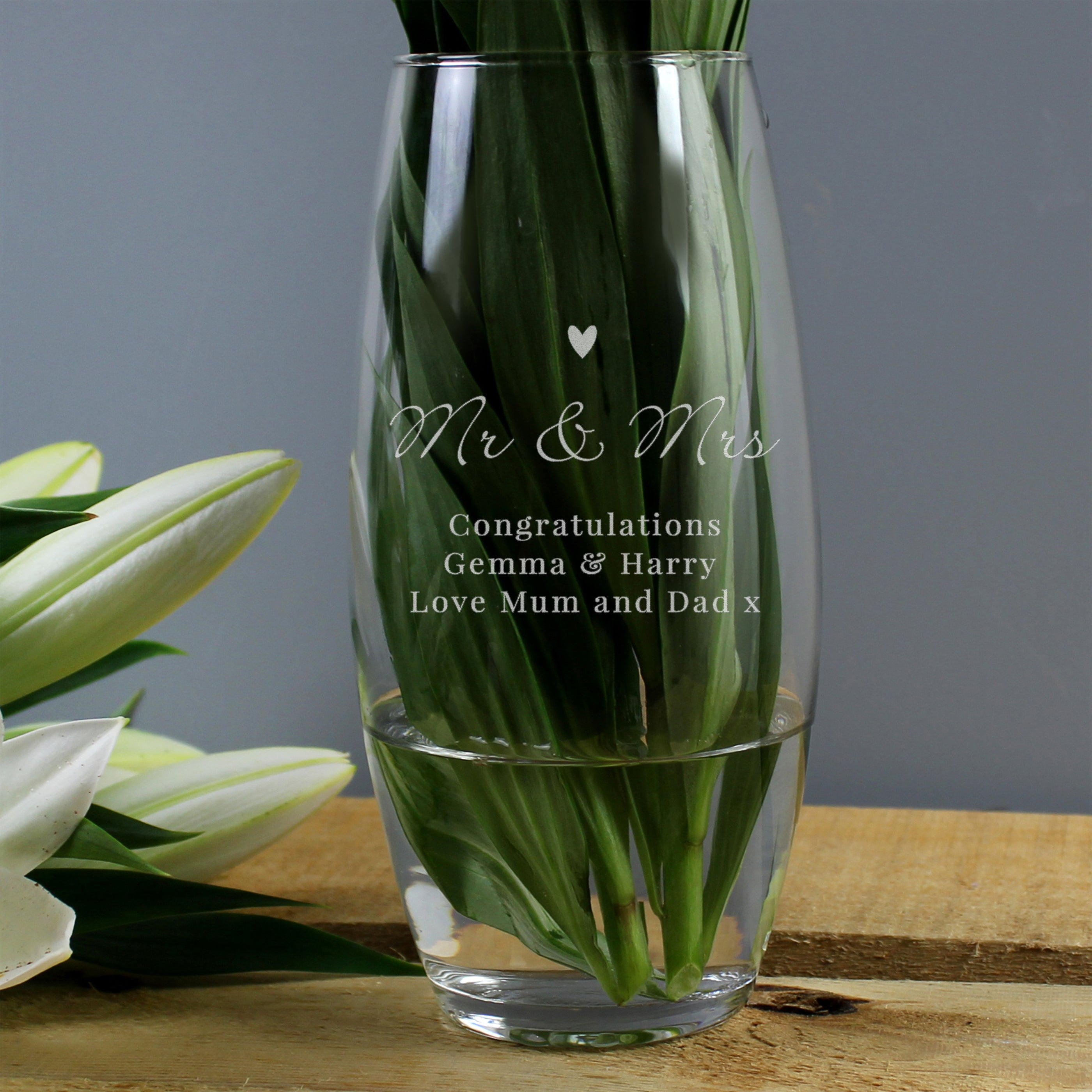 Personalised Love Heart Bullet Vase