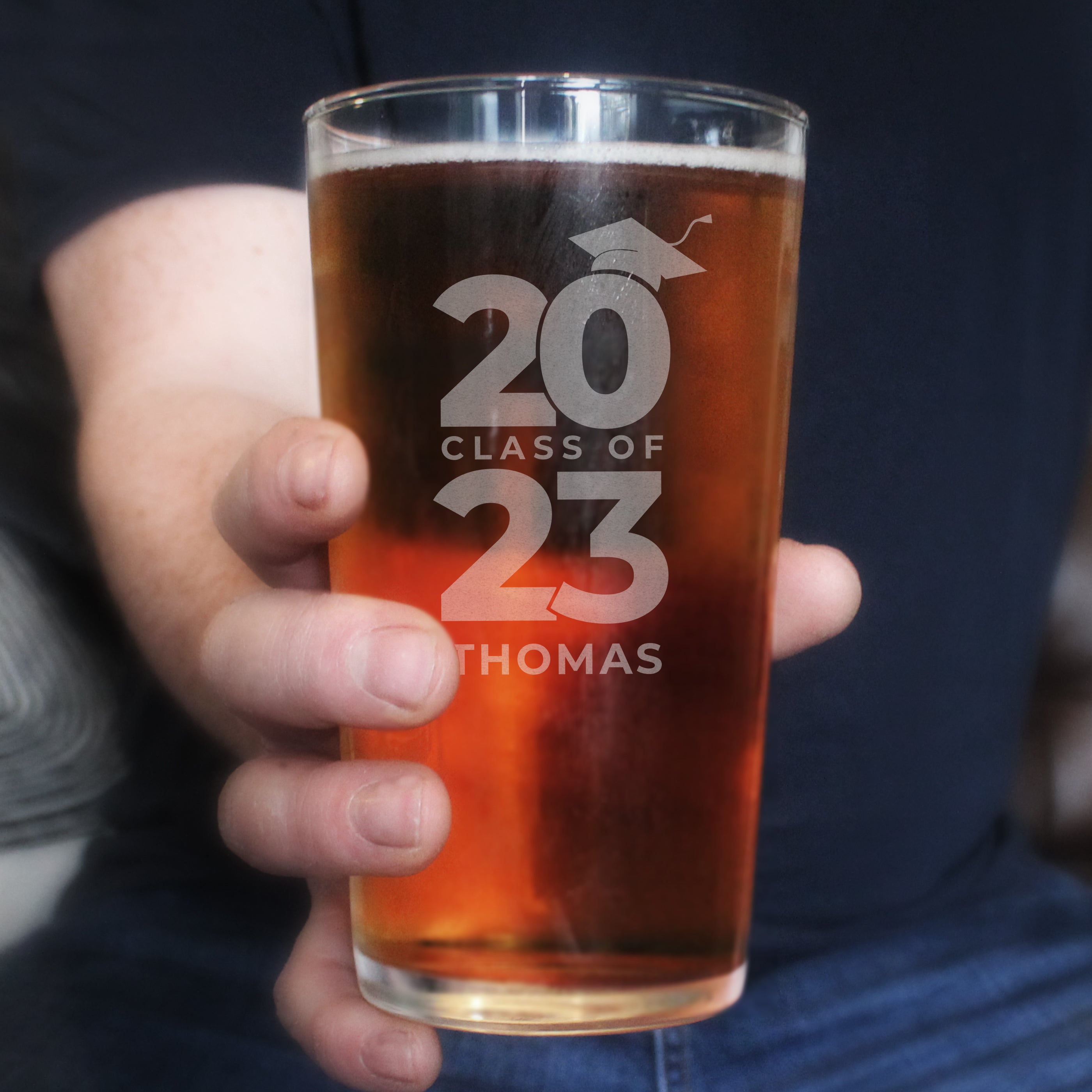 Personalised Class of Graduation Pint Glass