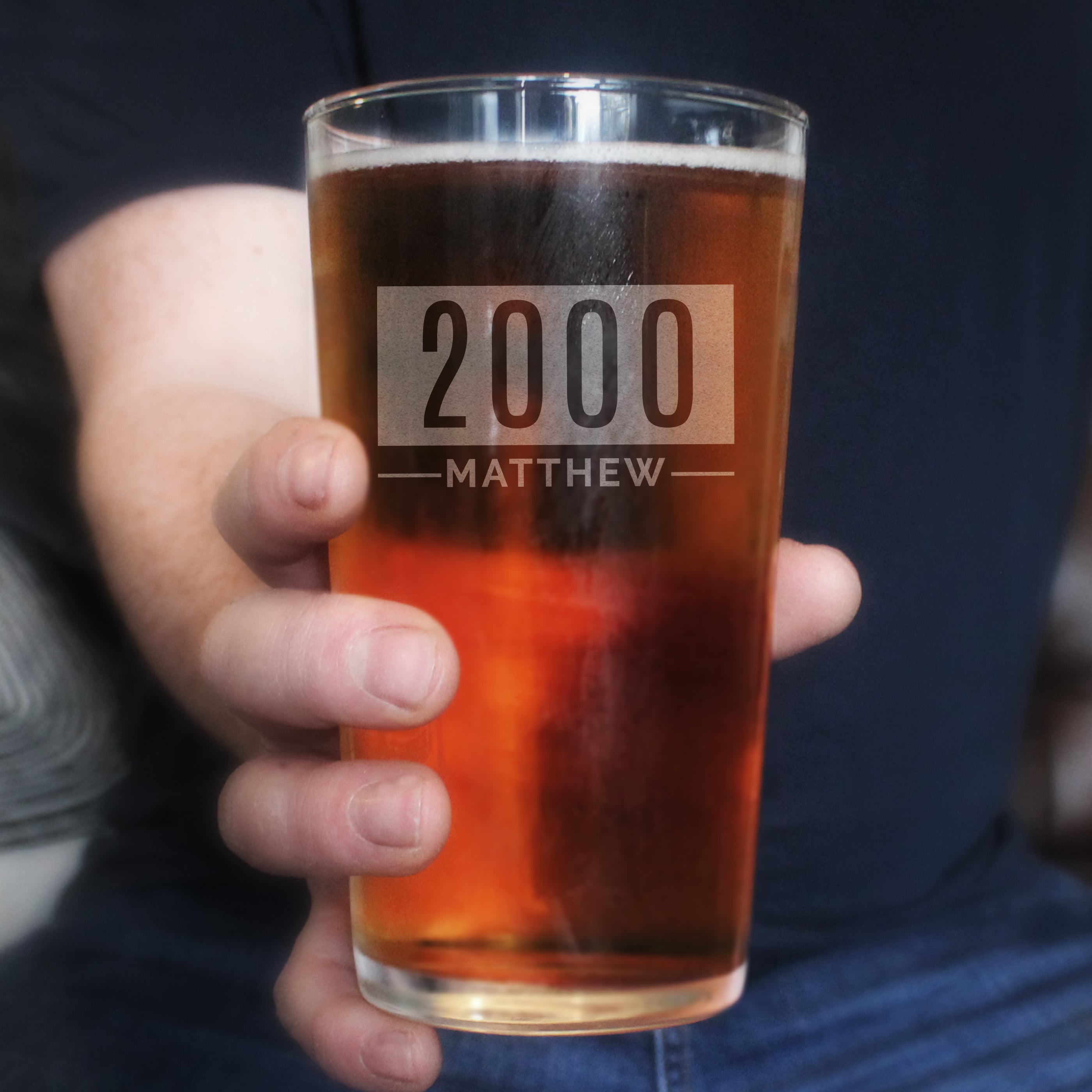 Personalised Name & Date Pint Glass