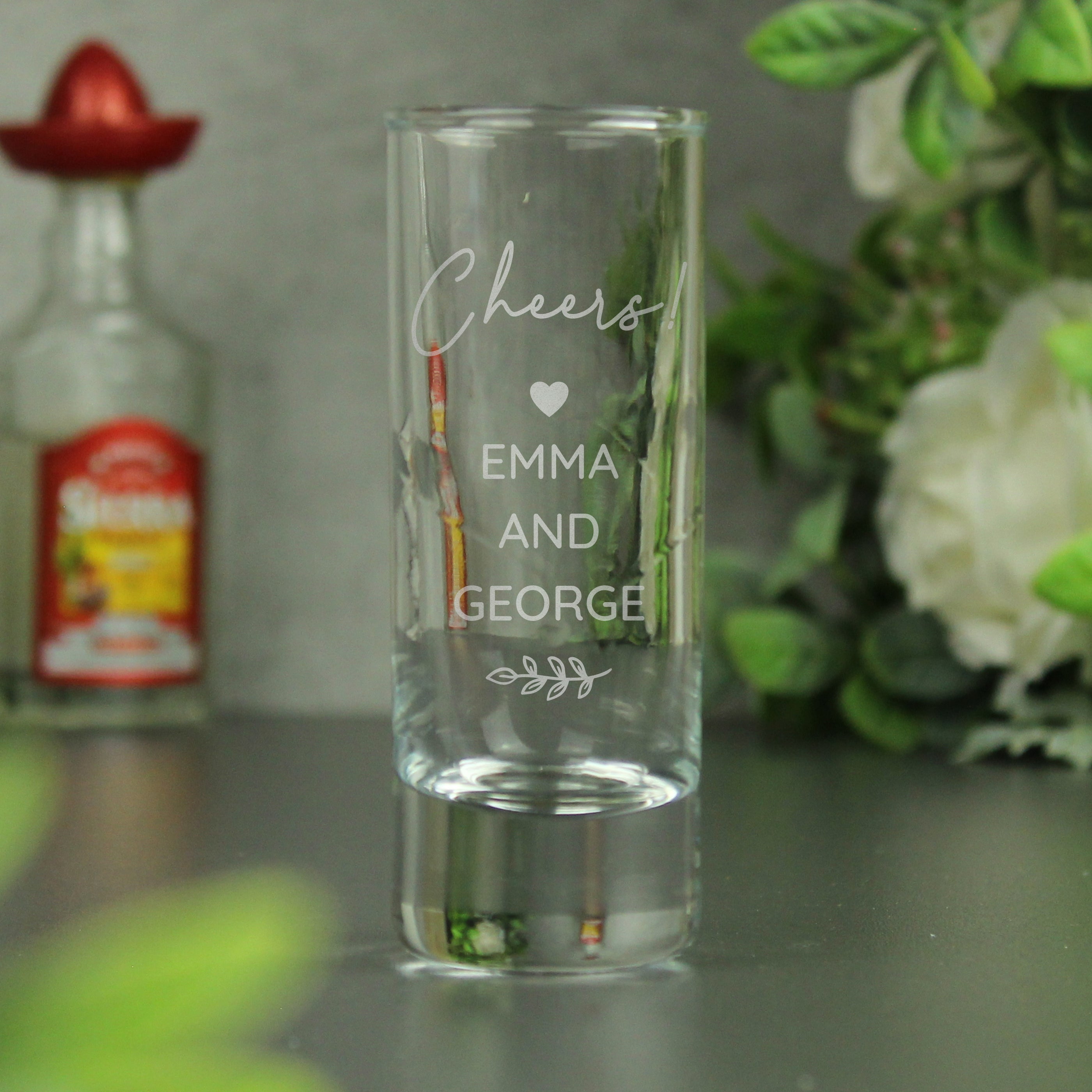 Personalised Free Text Botanical Shot Glass