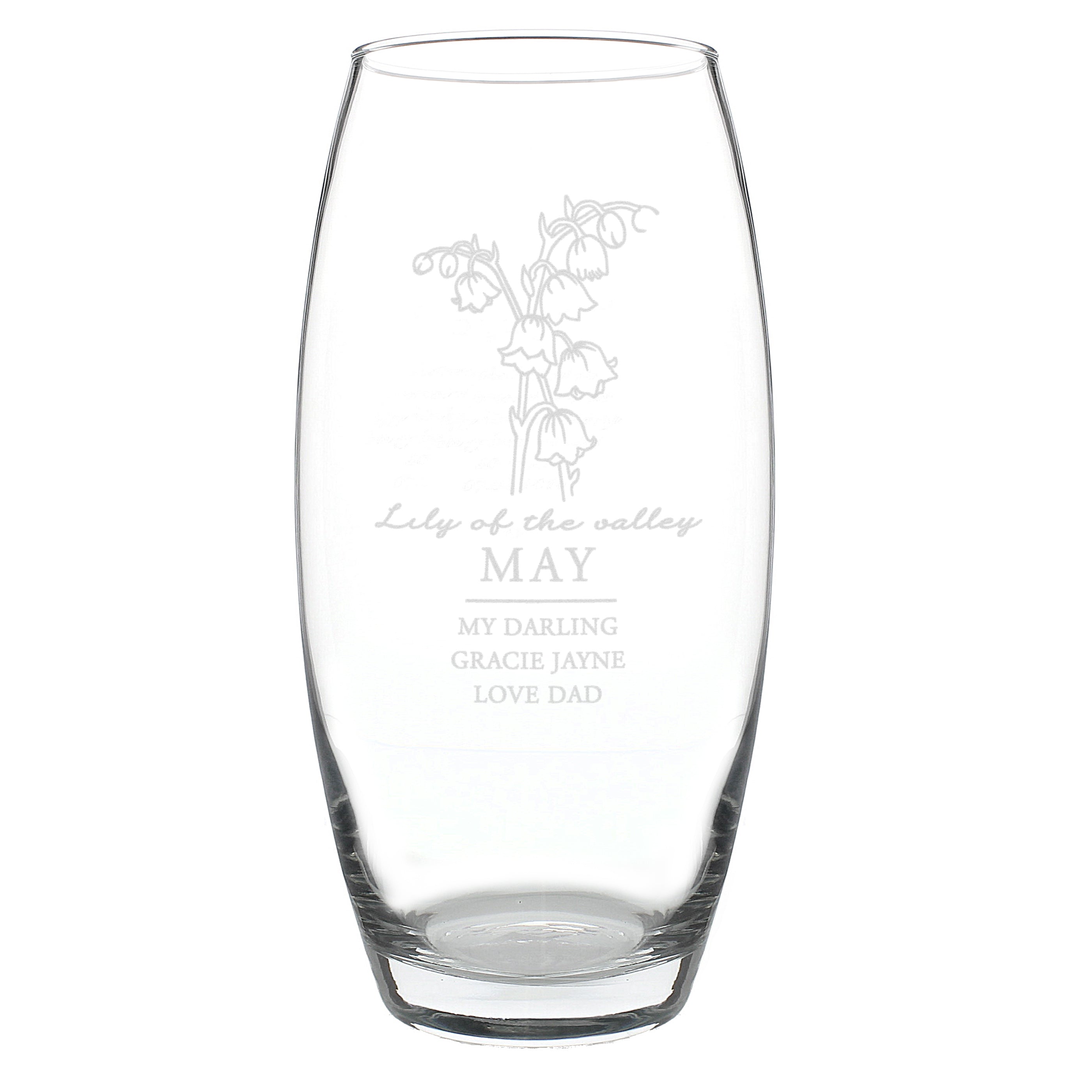 Personalised May Birth Flower Bullet Vase