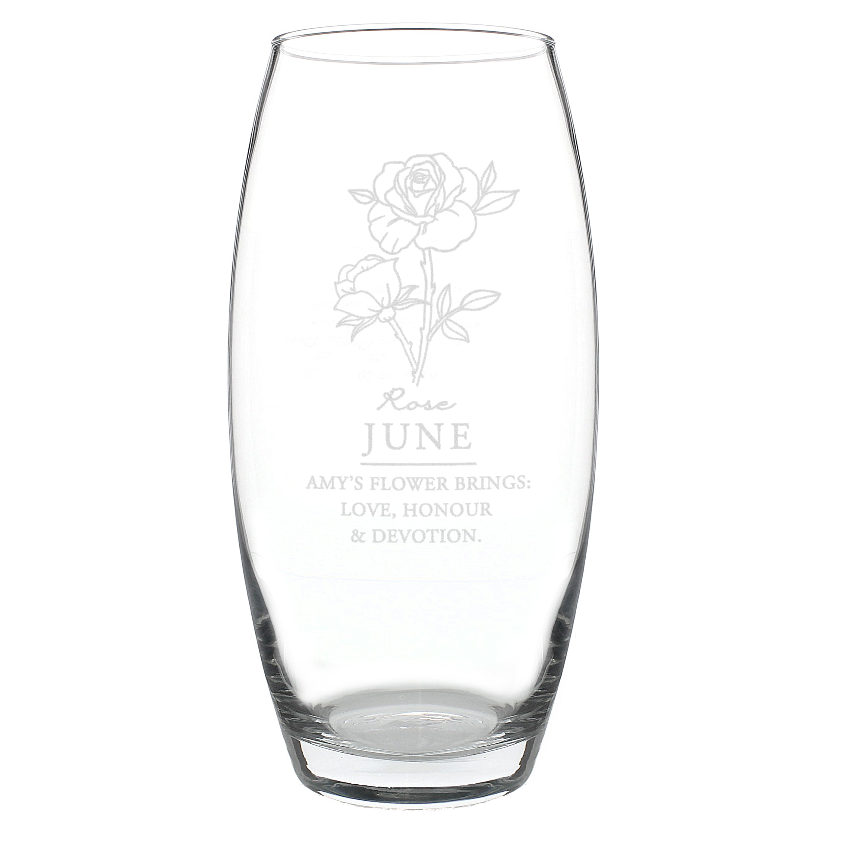 Personalised June Birth Flower Bullet Vase