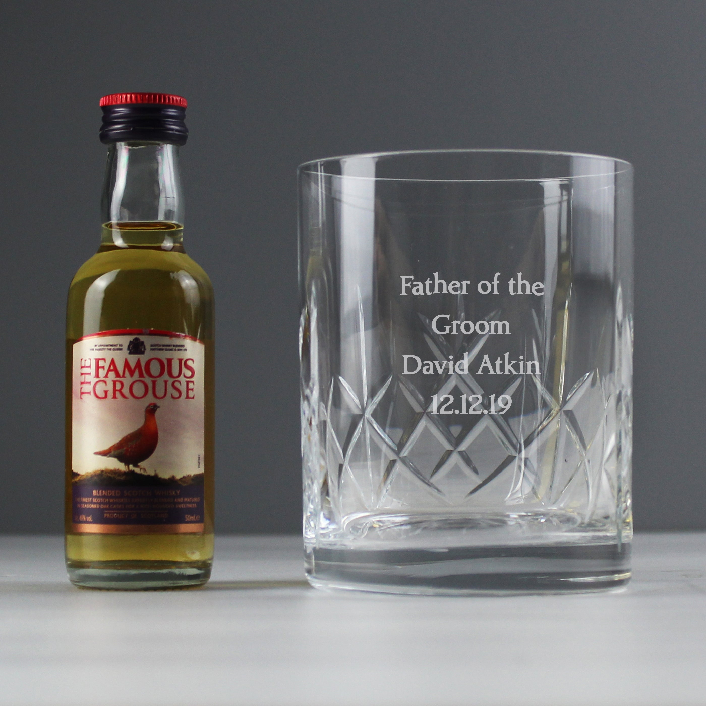 Personalised Cut Crystal & Whisky Gift Set