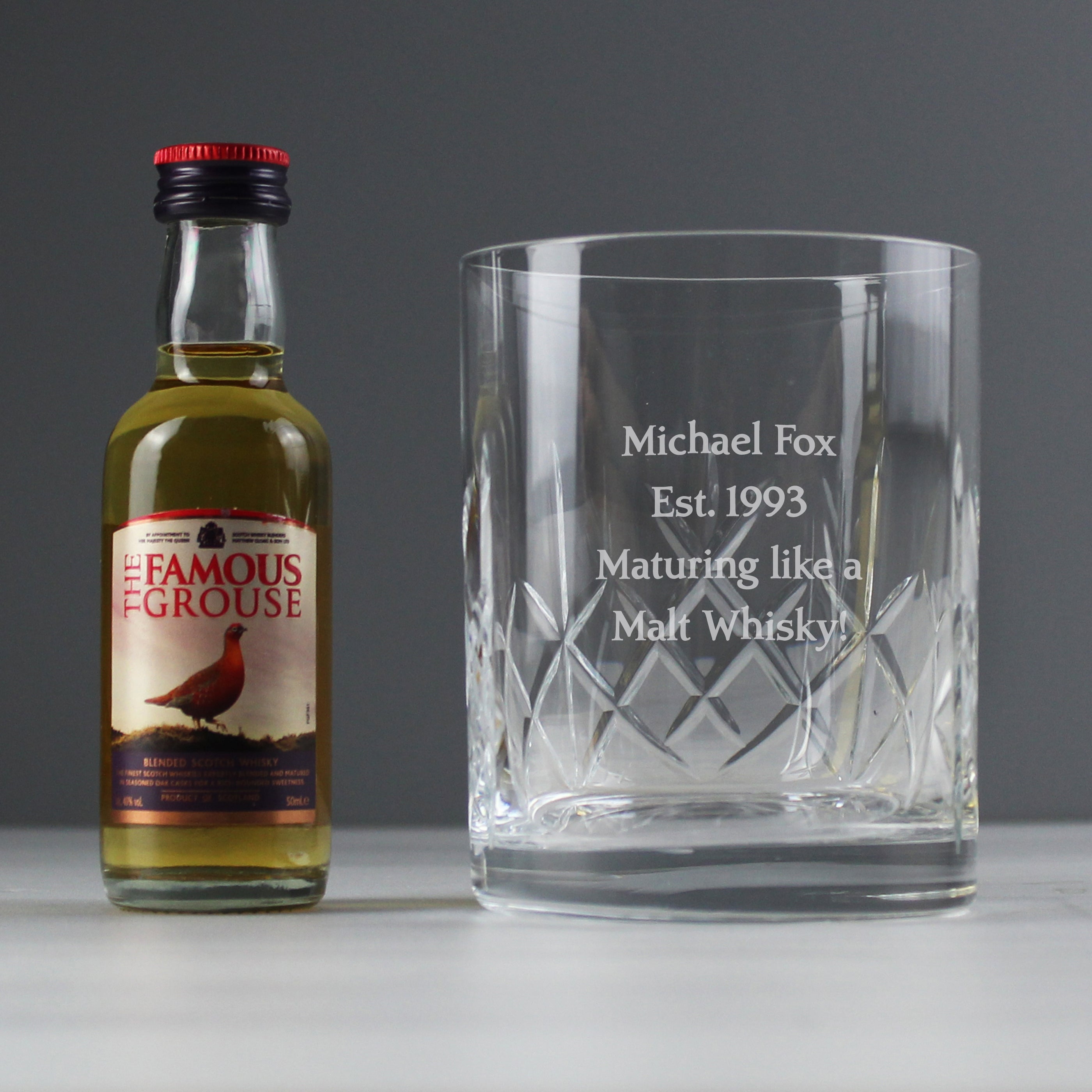 Personalised Cut Crystal & Whisky Gift Set