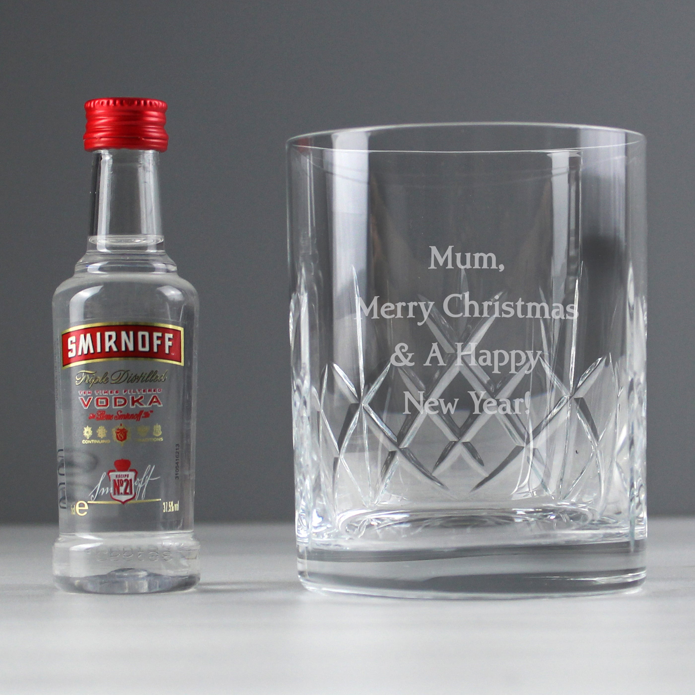 Personalised Cut Crystal & Vodka Gift Set