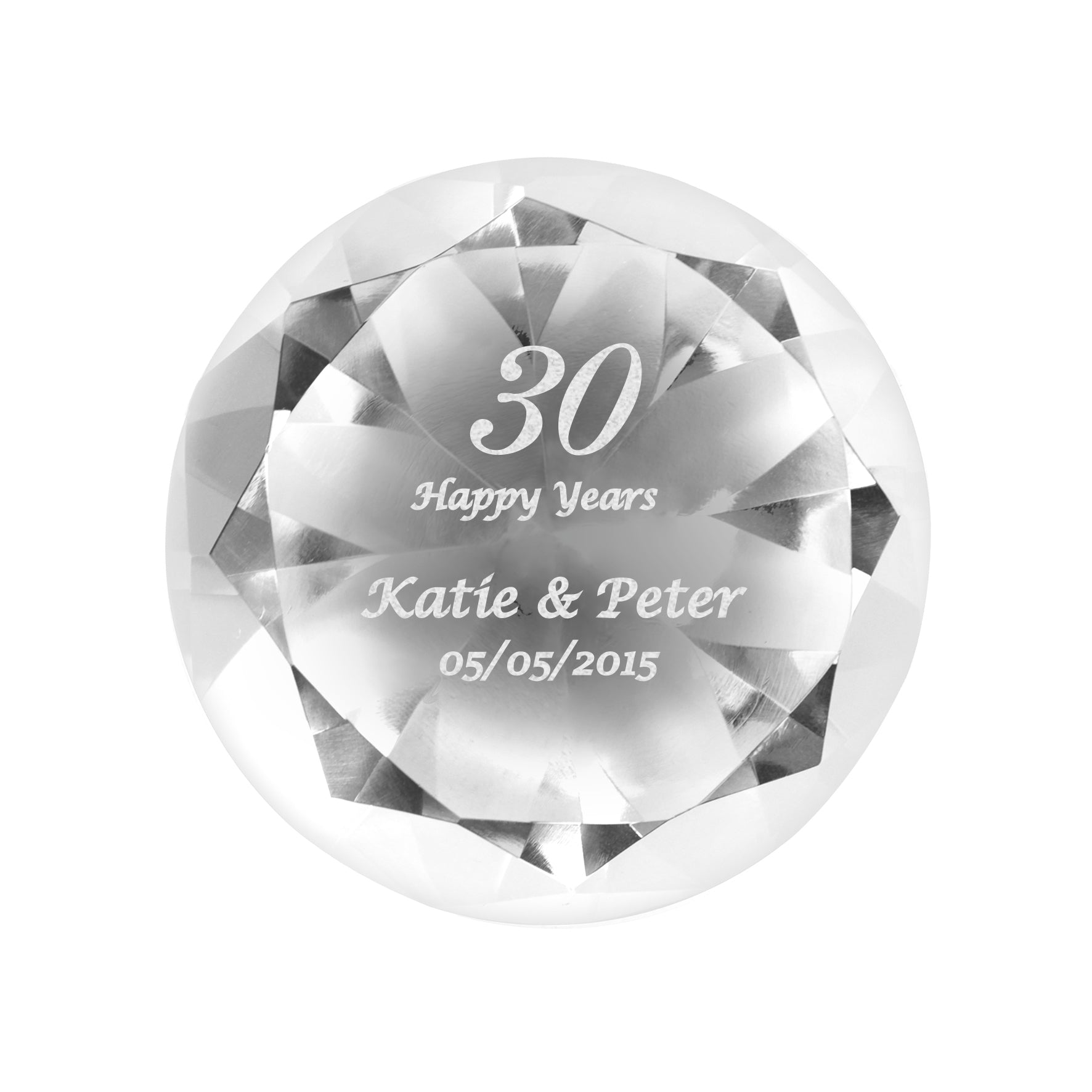 Personalised Big Numbers Diamond Paperweight