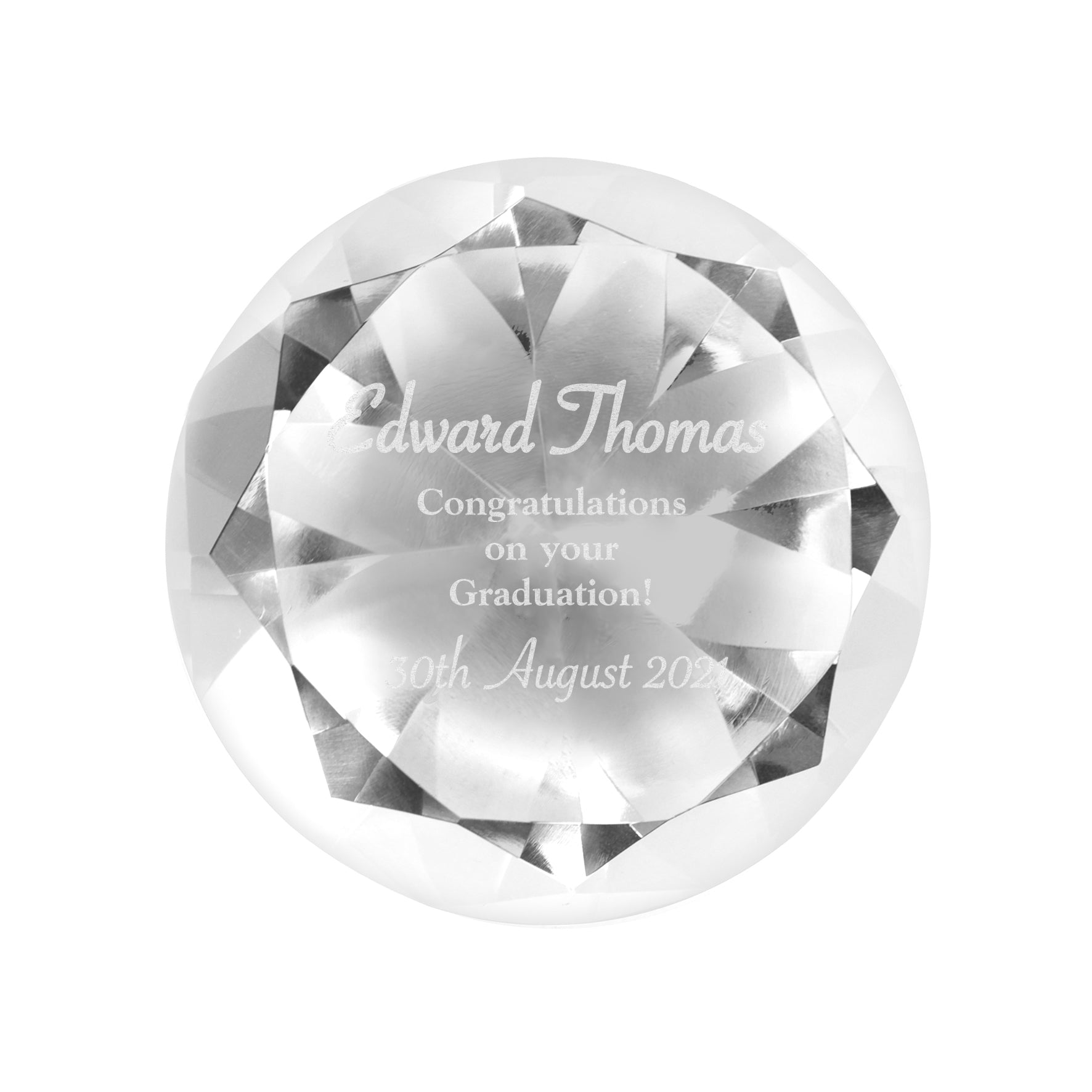 Personalised Occasion Diamond Paperweight