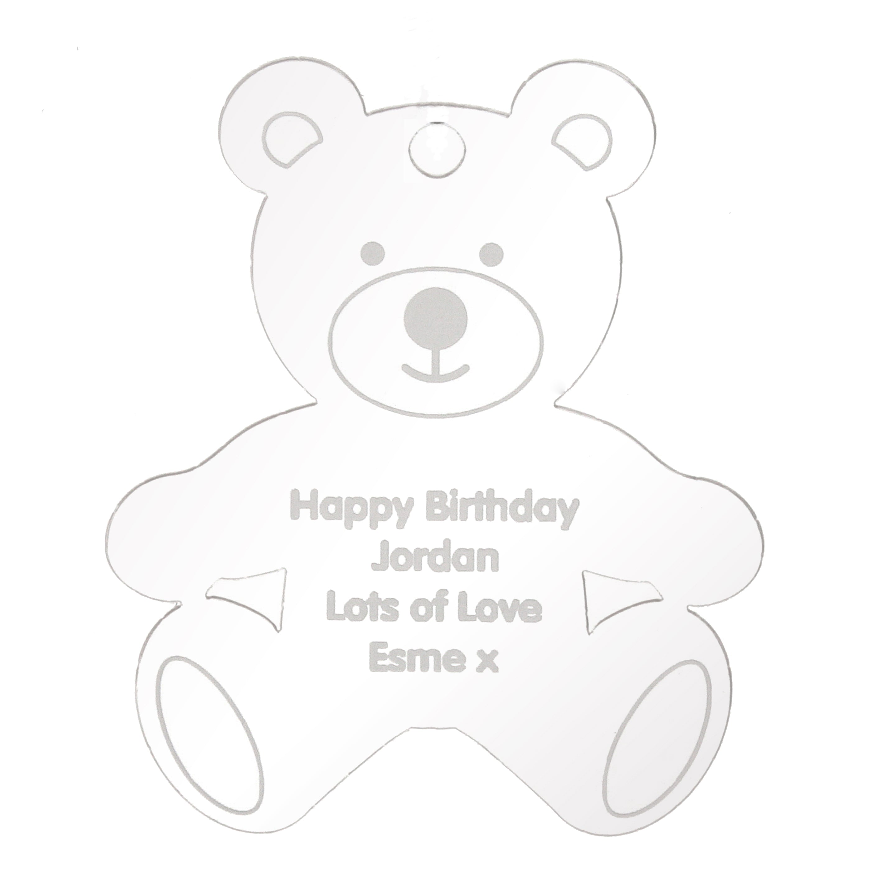 Personalised Acrylic Teddy Bear Decoration