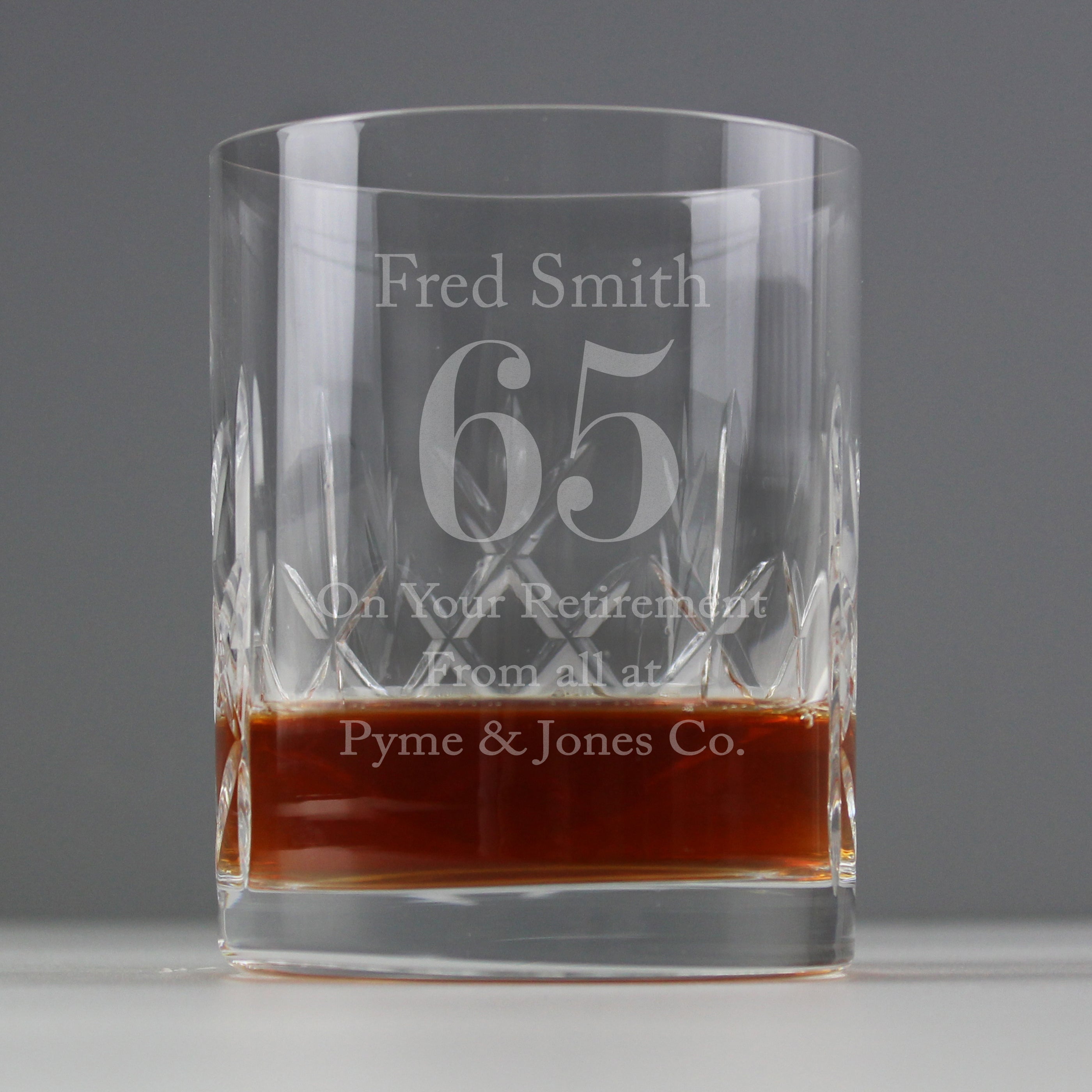 Personalised Big Age Cut Crystal Whisky Tumbler