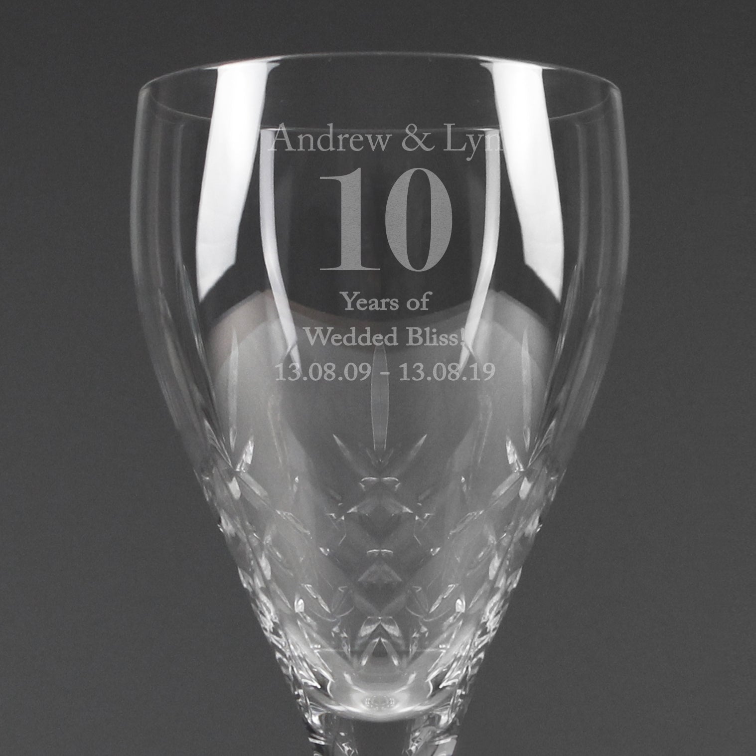 Personalised Big Age Cut Crystal Wine Glass