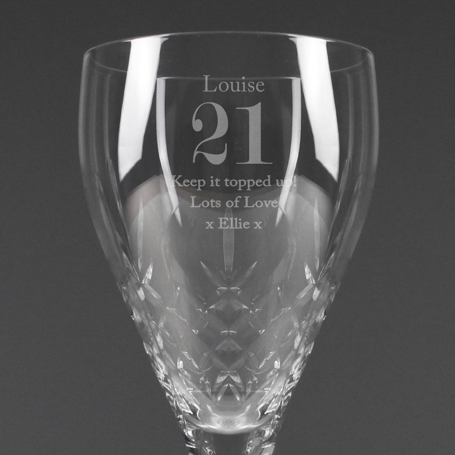 Personalised Big Age Cut Crystal Wine Glass