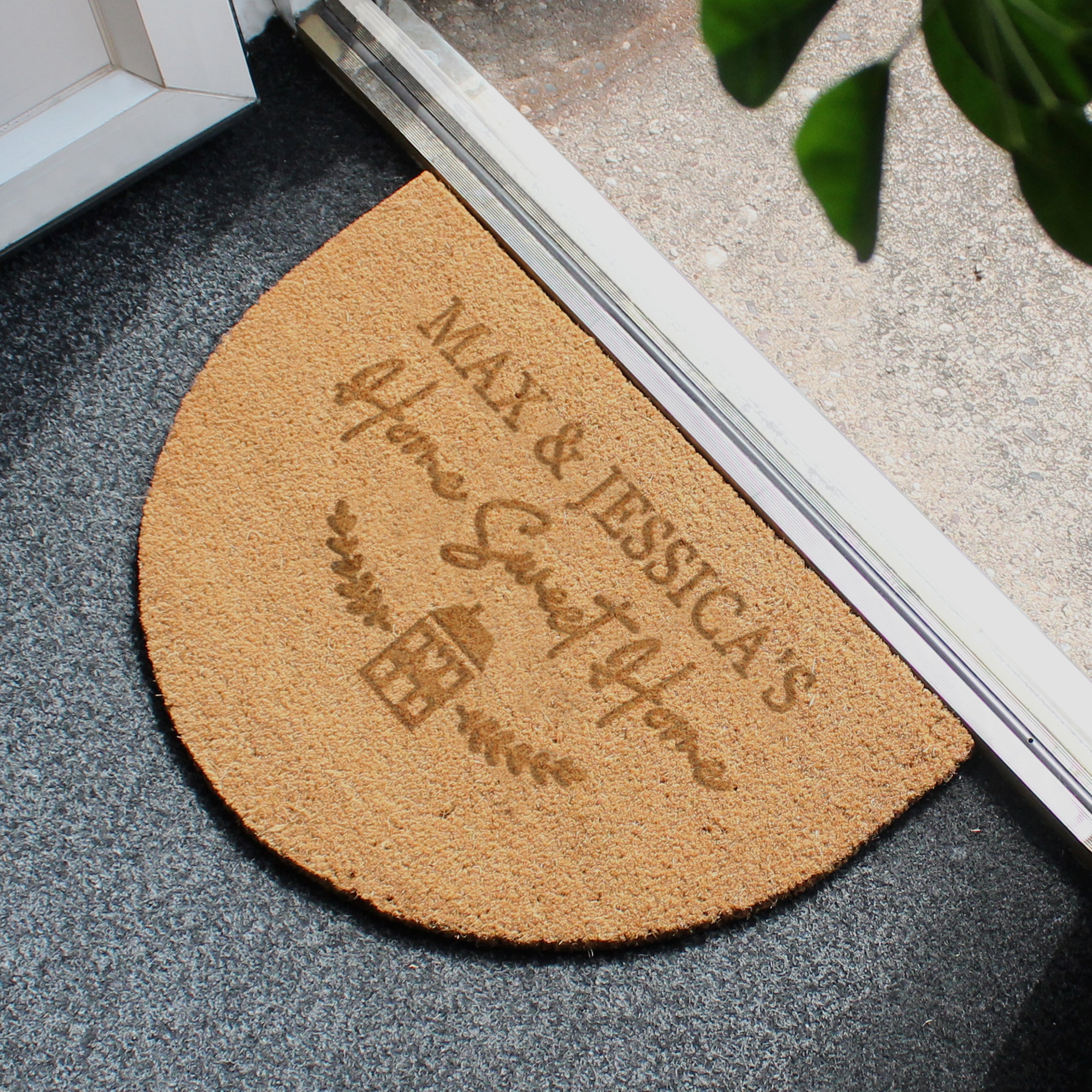 Personalised Home Sweet Home Half Moon Indoor Doormat