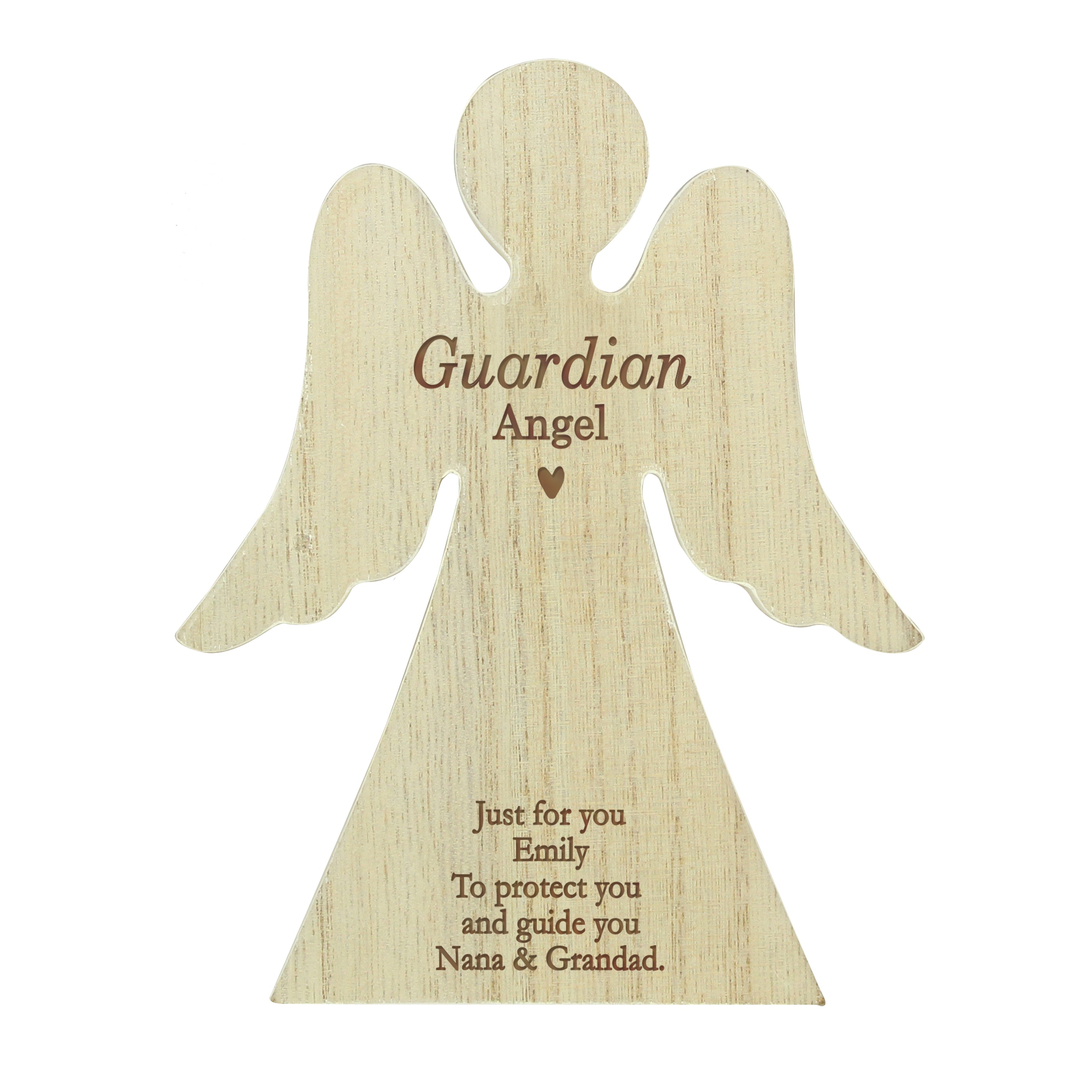 Personalised Rustic Wooden Angel Decoration