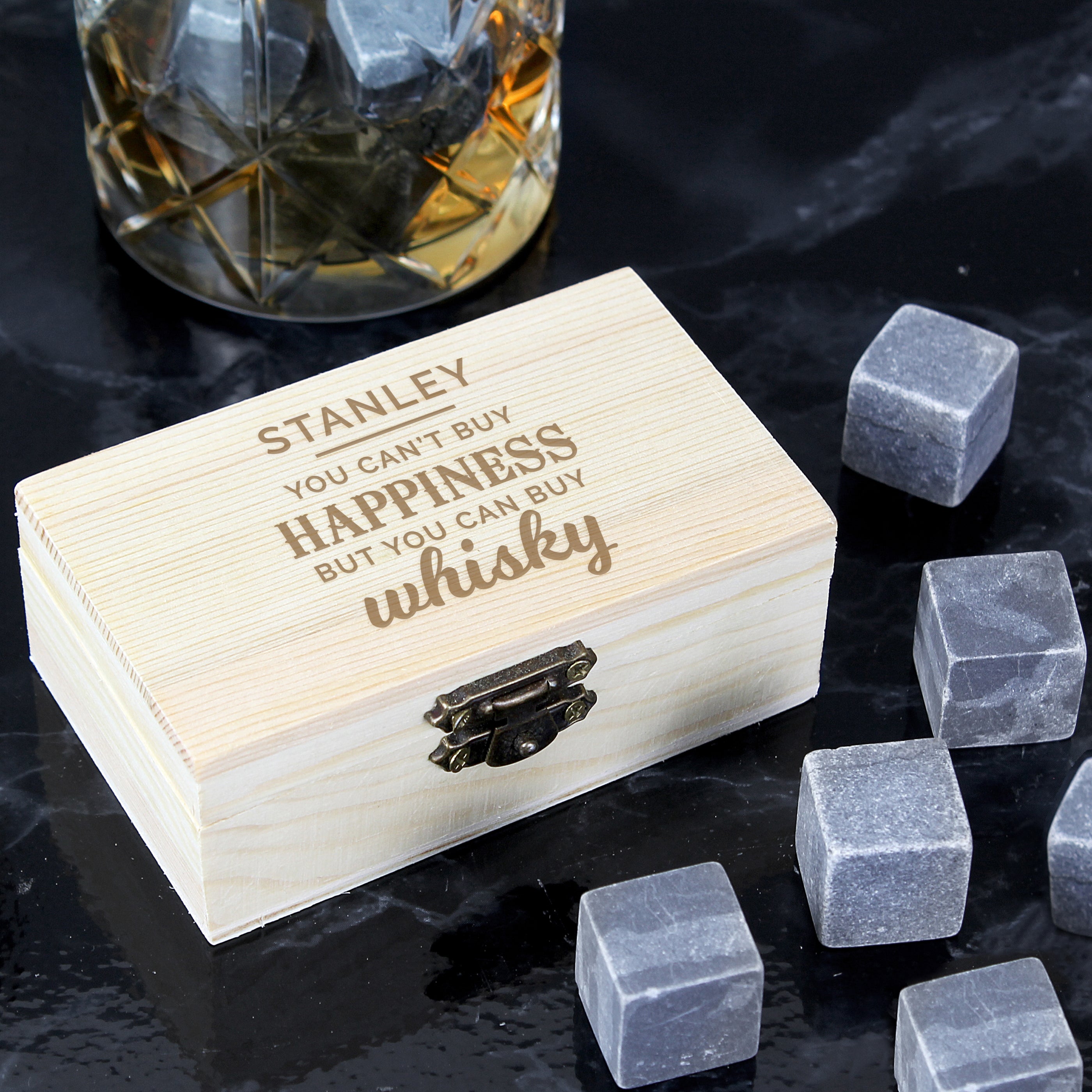 Personalised Happiness Whisky Stones