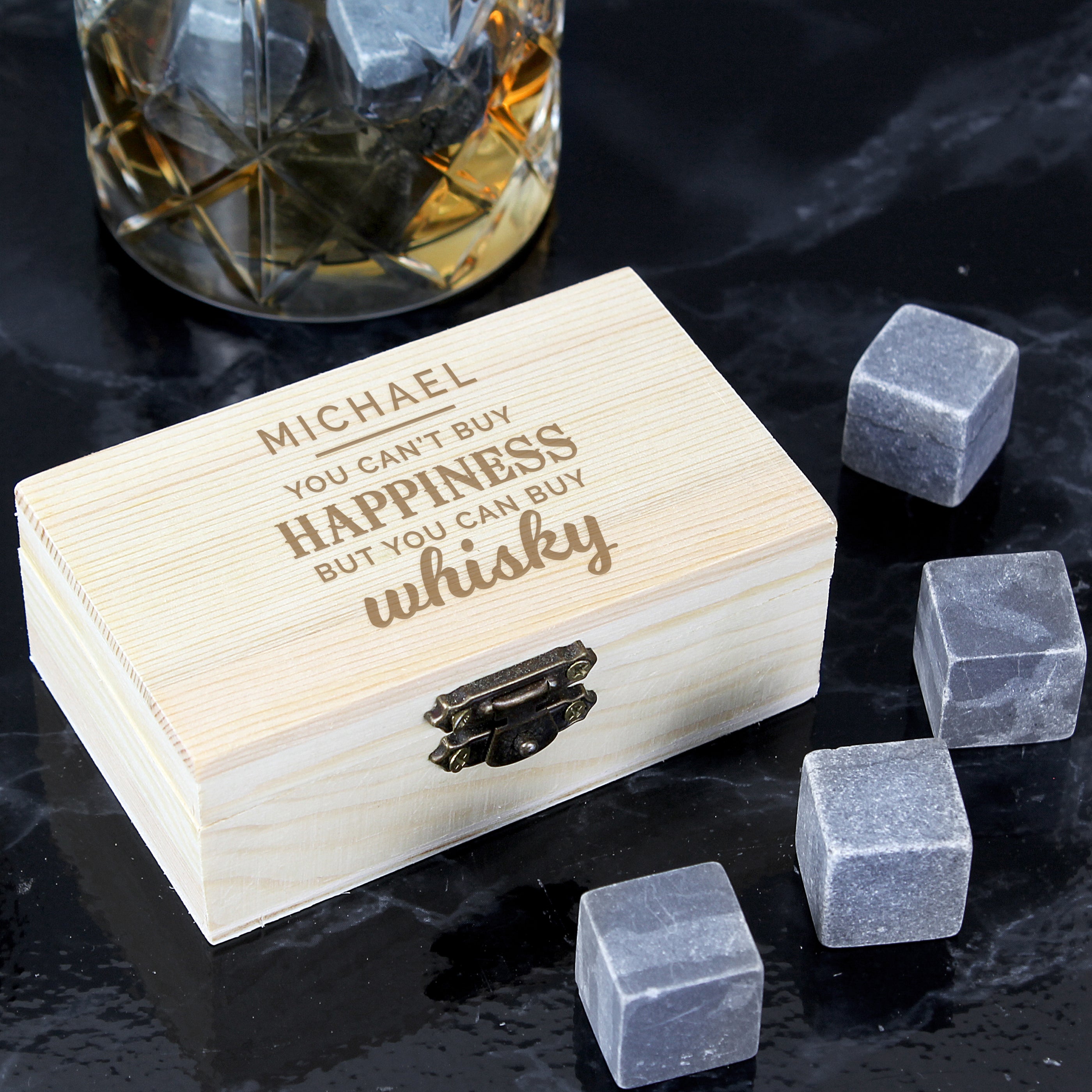 Personalised Happiness Whisky Stones