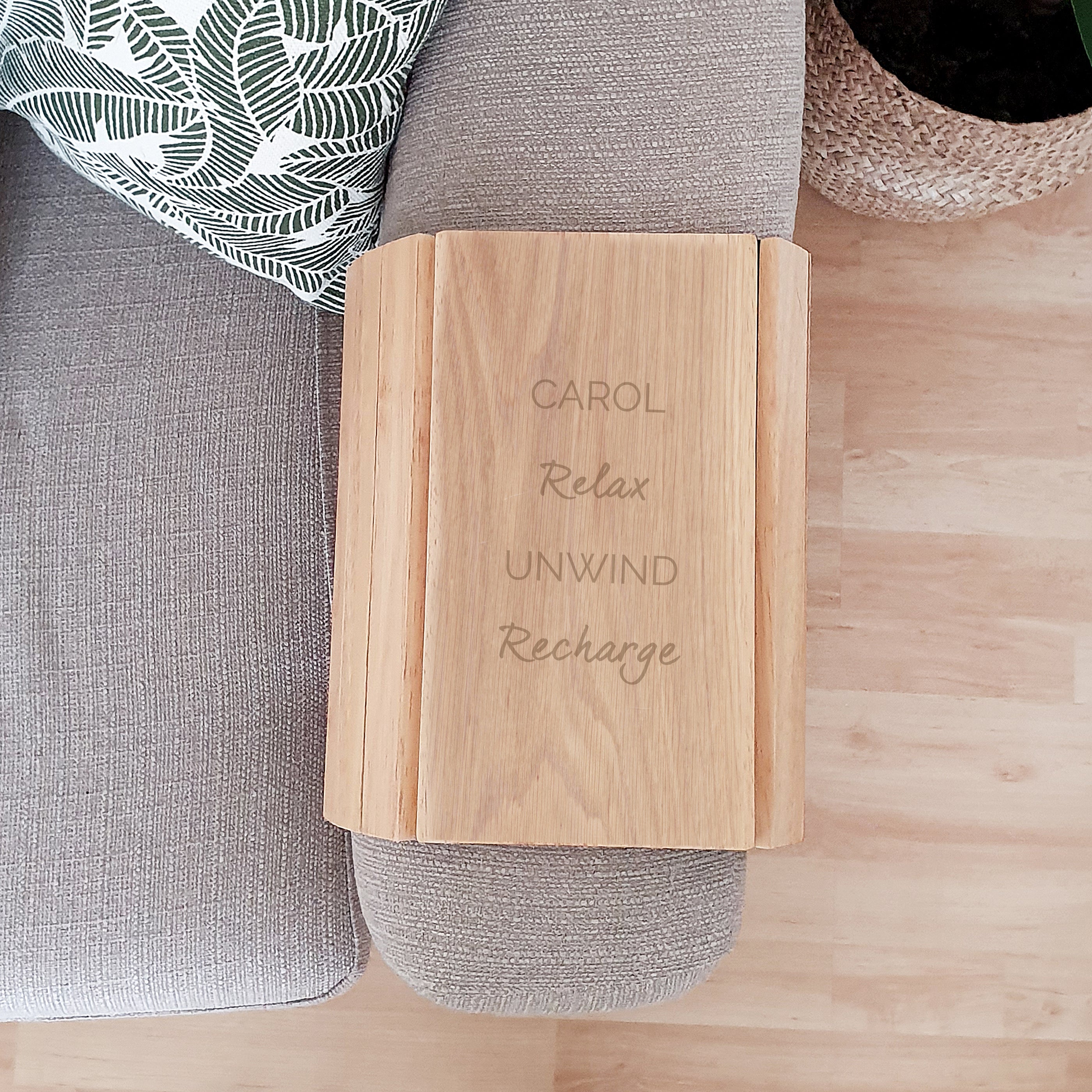 Personalised Free Text Wooden Sofa Tray