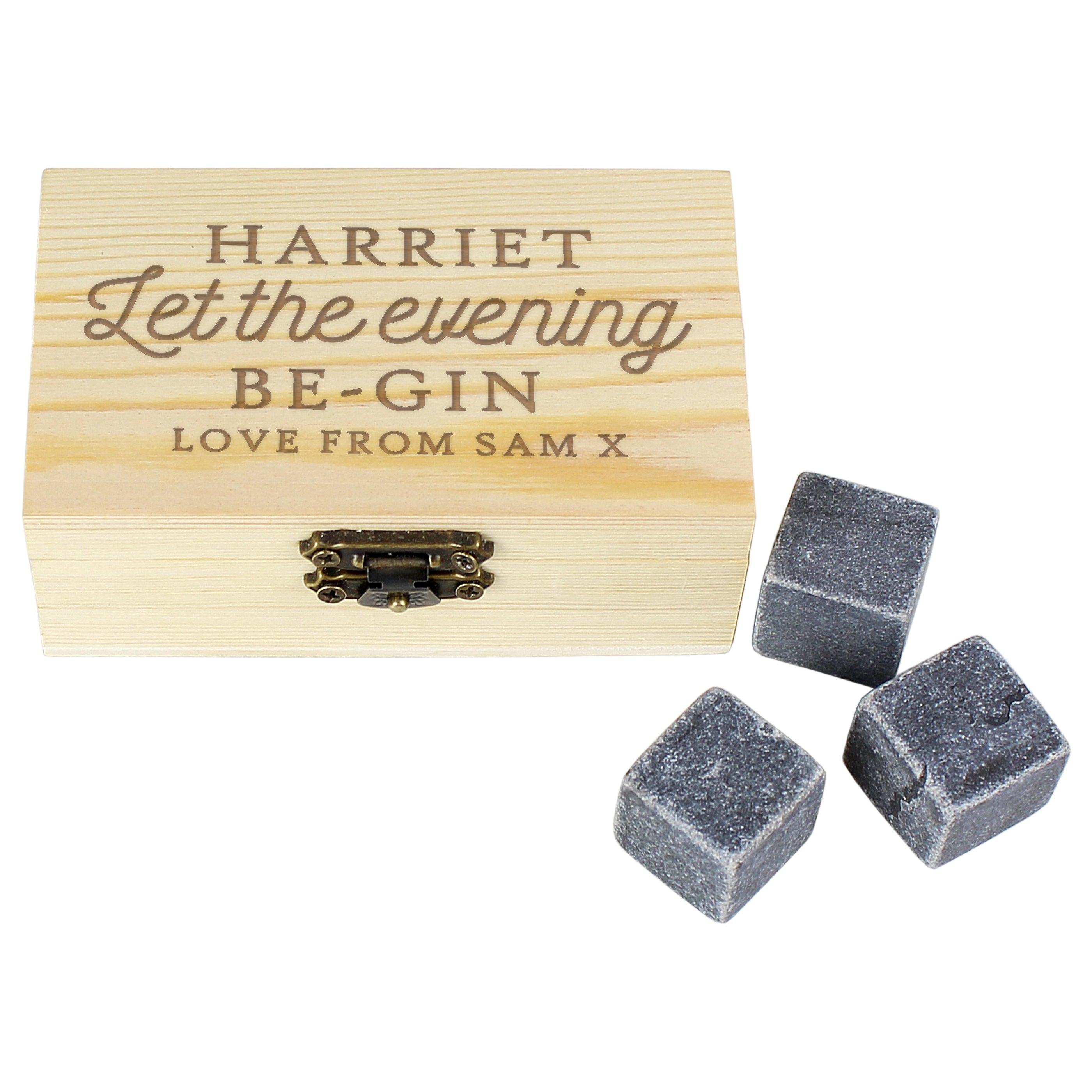 Personalised Let The Evening Be-Gin Cooling Stones